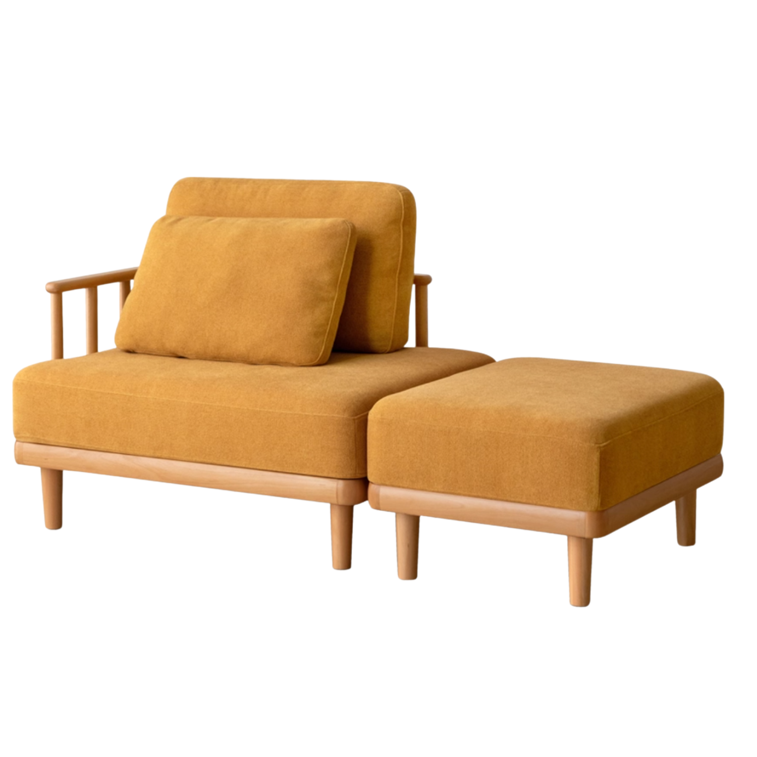 Beech Solid Wood Fabric Sofa Free Combination