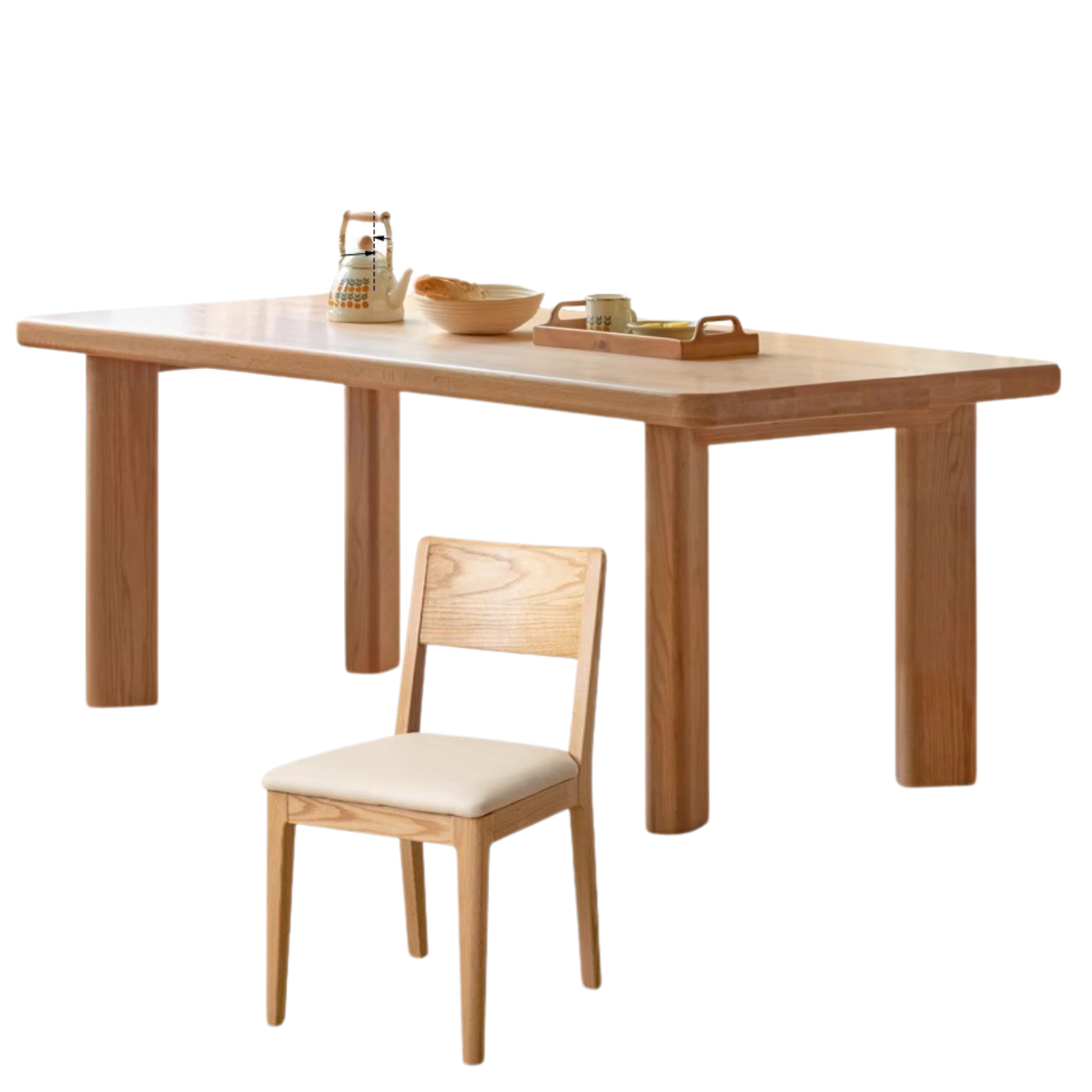 Oak Solid Wood Large Log Style Dining Table