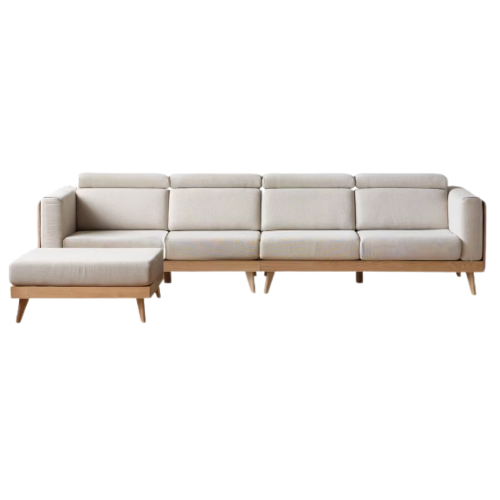 Oak, Ash Solid Wood Modern Fabric Sofa.