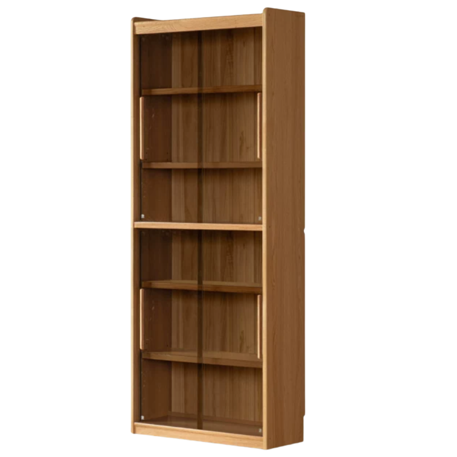 Oak, Ash Solid Wood Display Bookcase with Wall-Mounted Option and Storage Cabinet