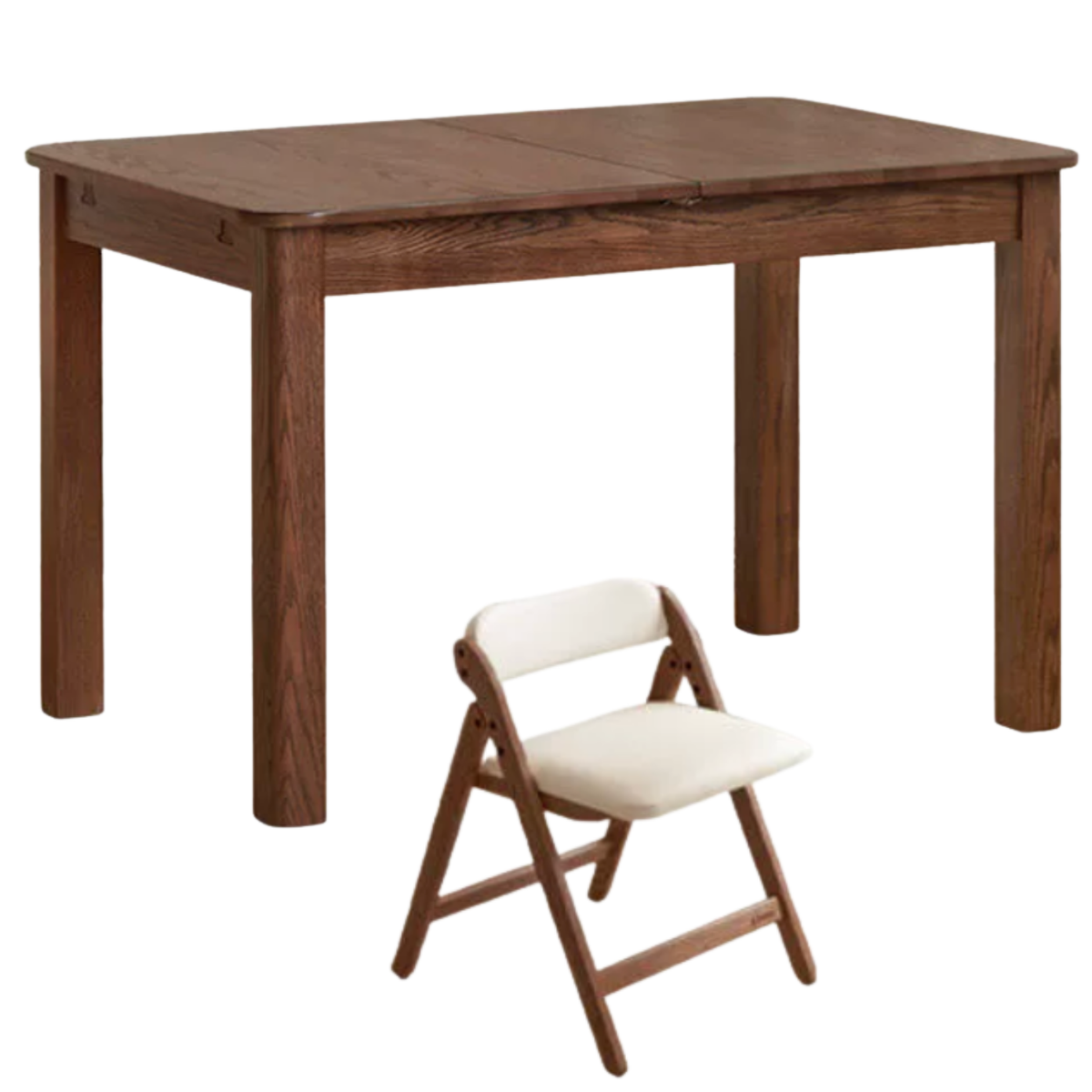 Oak Solid Wood Retractable Dining Table