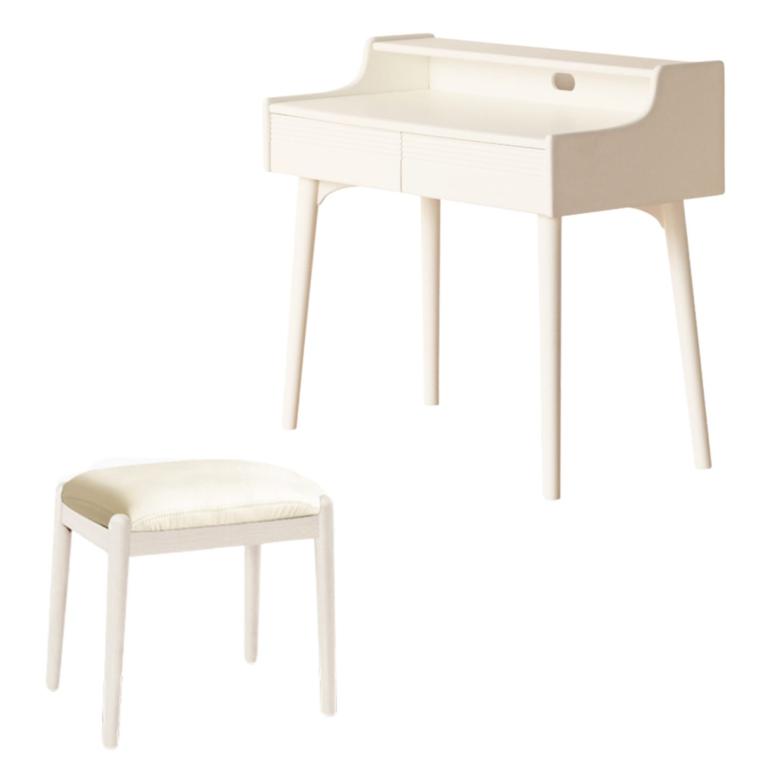 Solid RubberWood Cream Style Vanity Table.