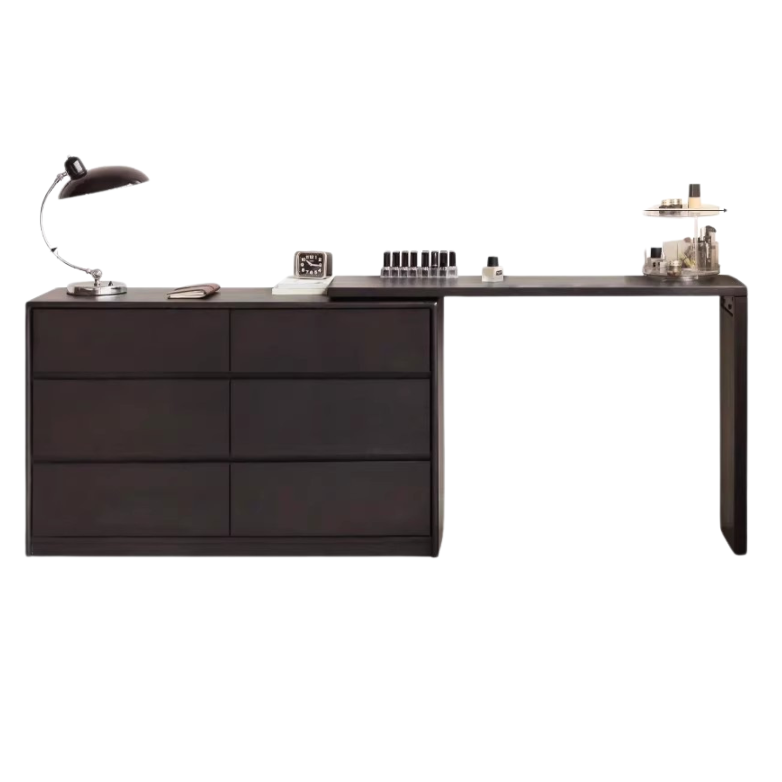 Oak Solid Wood Smoky Color Retro Dressing Table.
