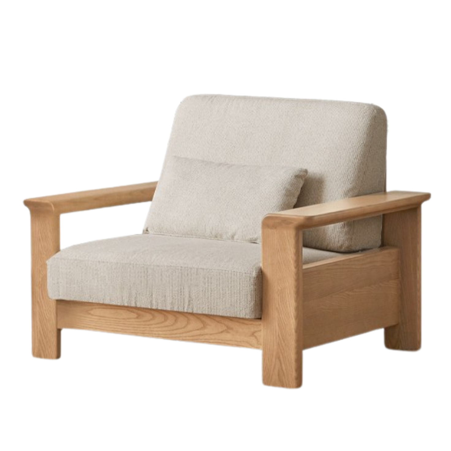 Ash solid Wood Modern Straight Sofa.