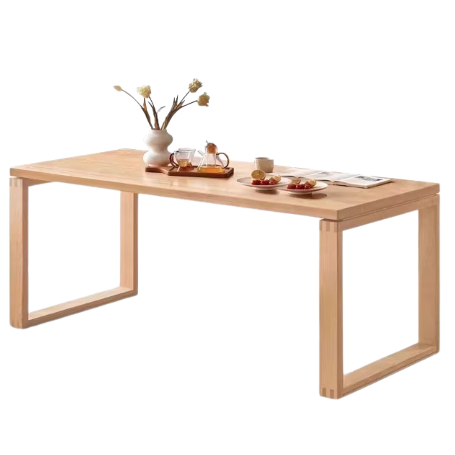 Beech, Oak Solid Wood Large Dining Table