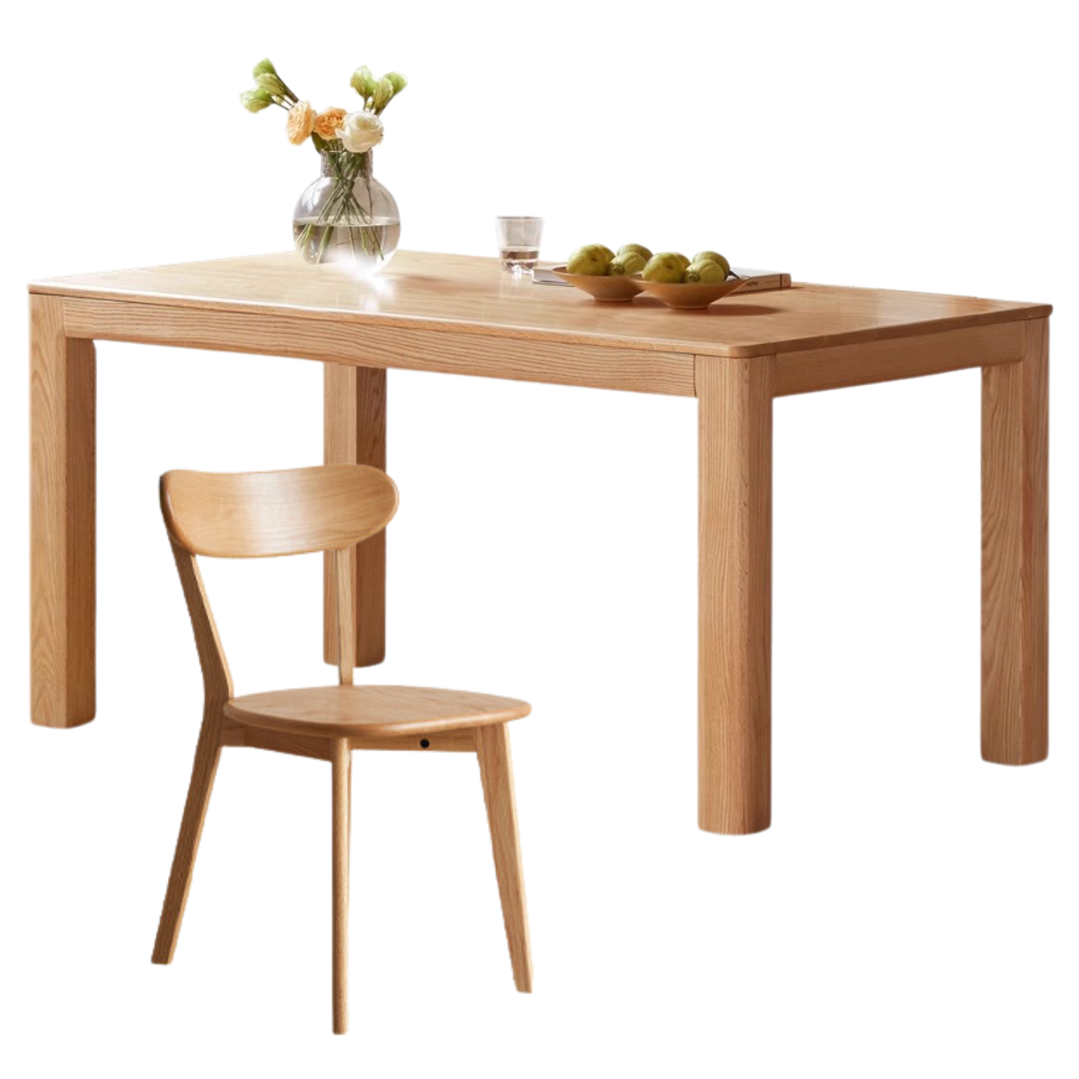Oak, Red Oak Solid Wood Rectangular Dining Table