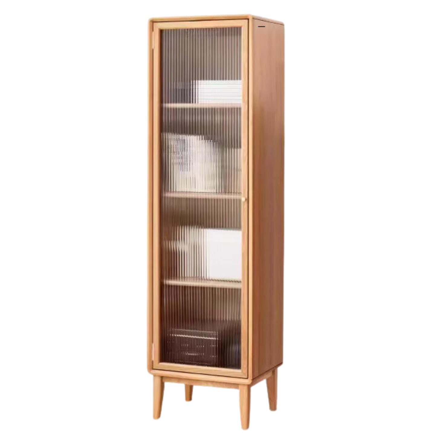 Beech Solid Wood Side Cabinet, Small Bookcase.
