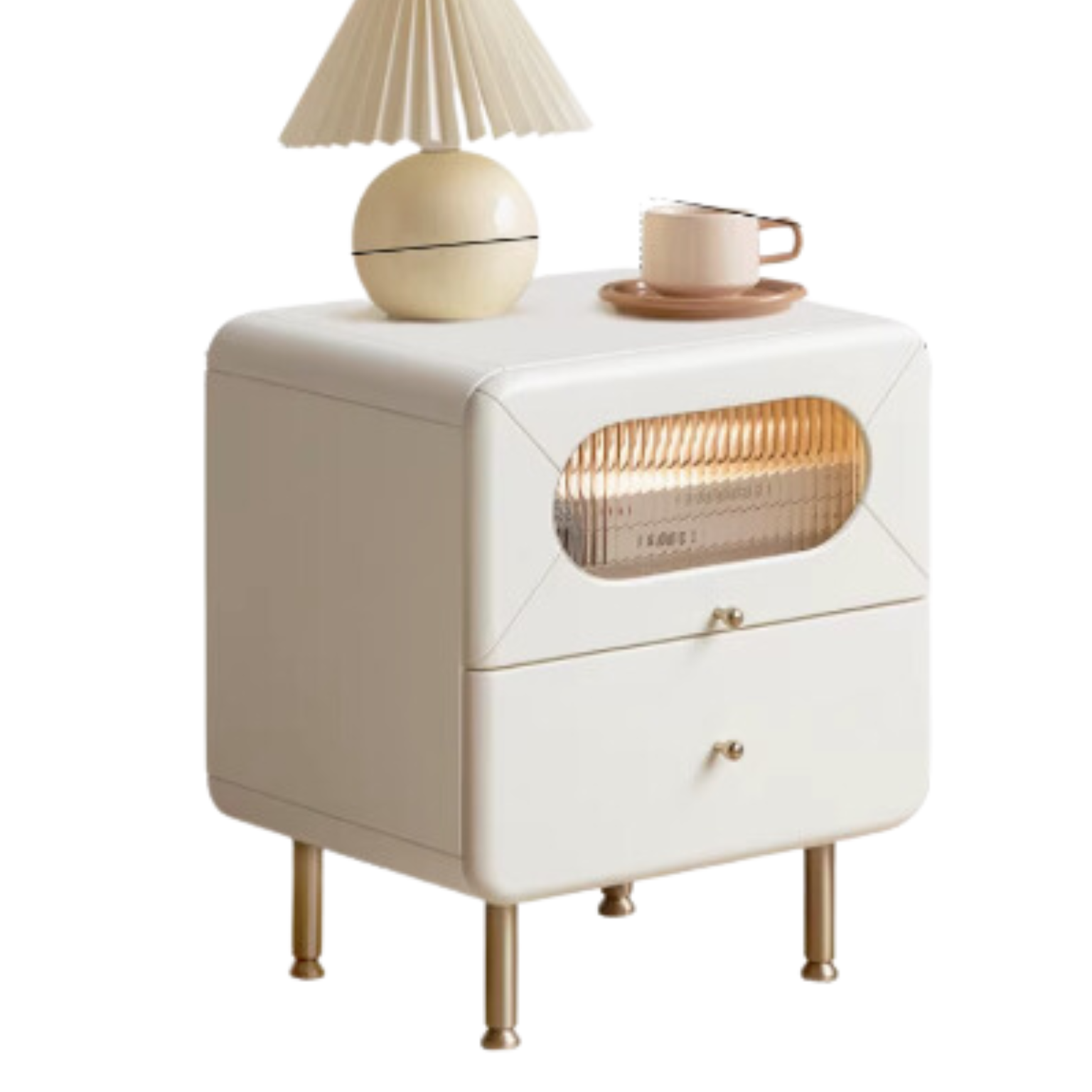 Poplar Solid Wood Nightstand Touch Light