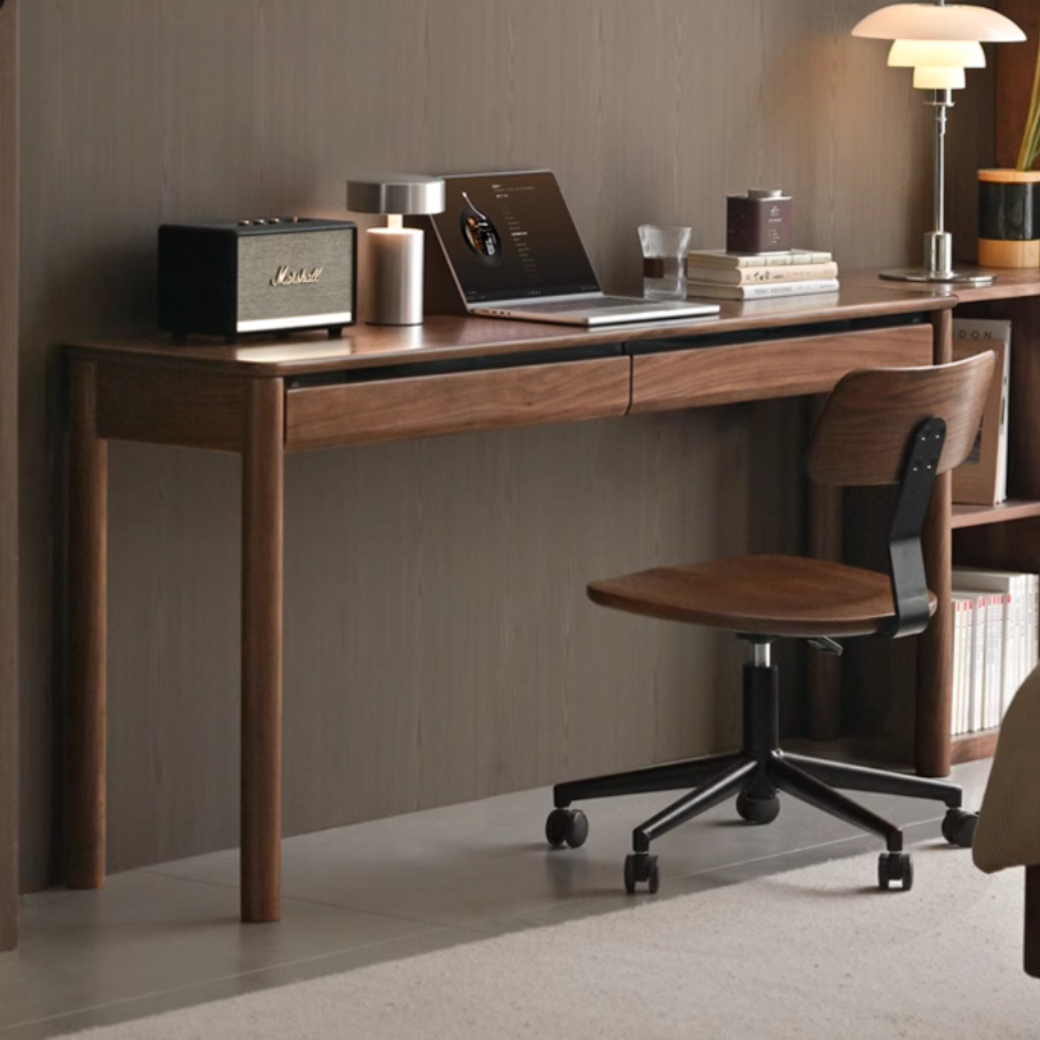 black walnut solid wood desk small apartment study room home study