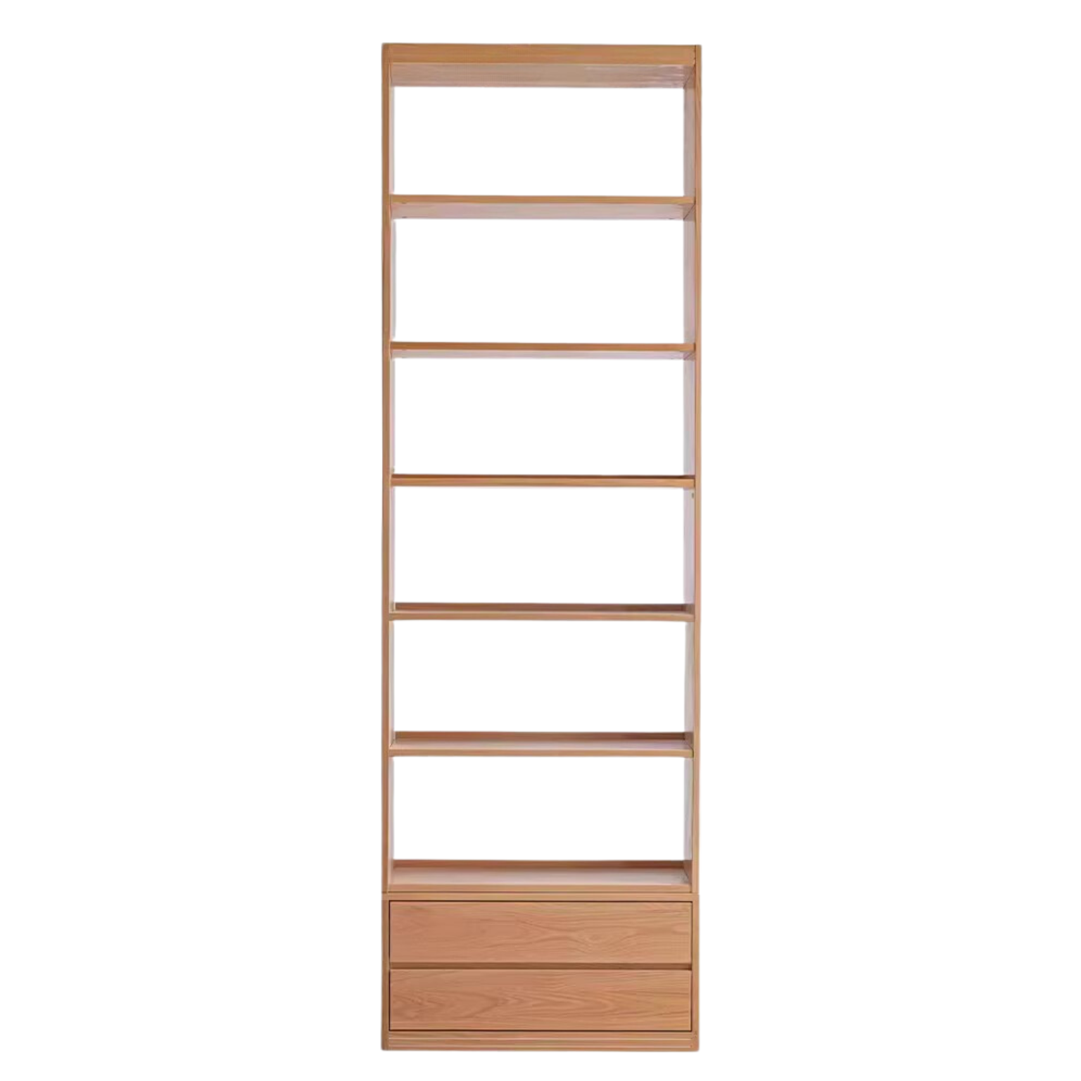Oak Solid Wood Floor To Ceiling Bookshelves