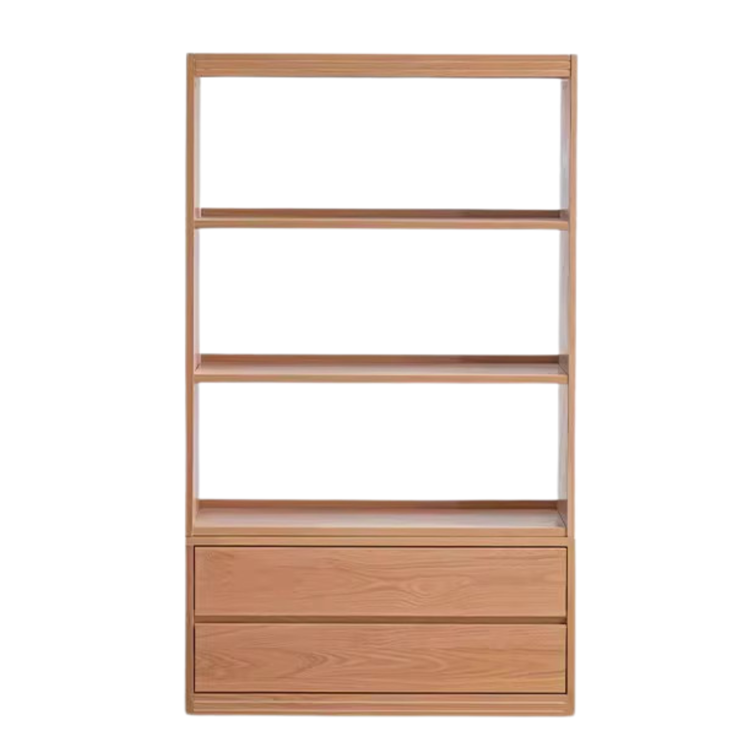 Oak Solid Wood Floor To Ceiling Bookshelves