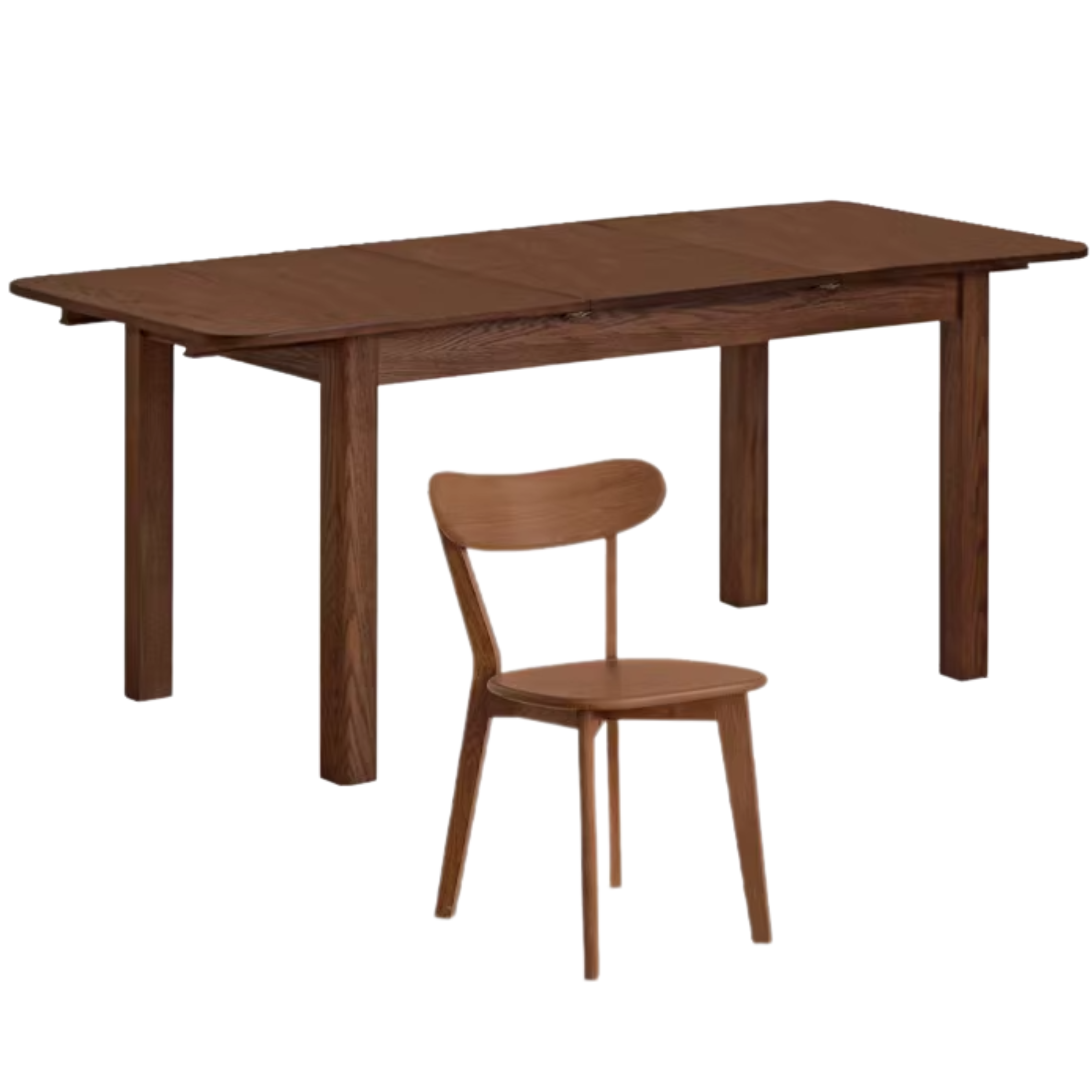 Oak Solid Wood Retractable Dining Table