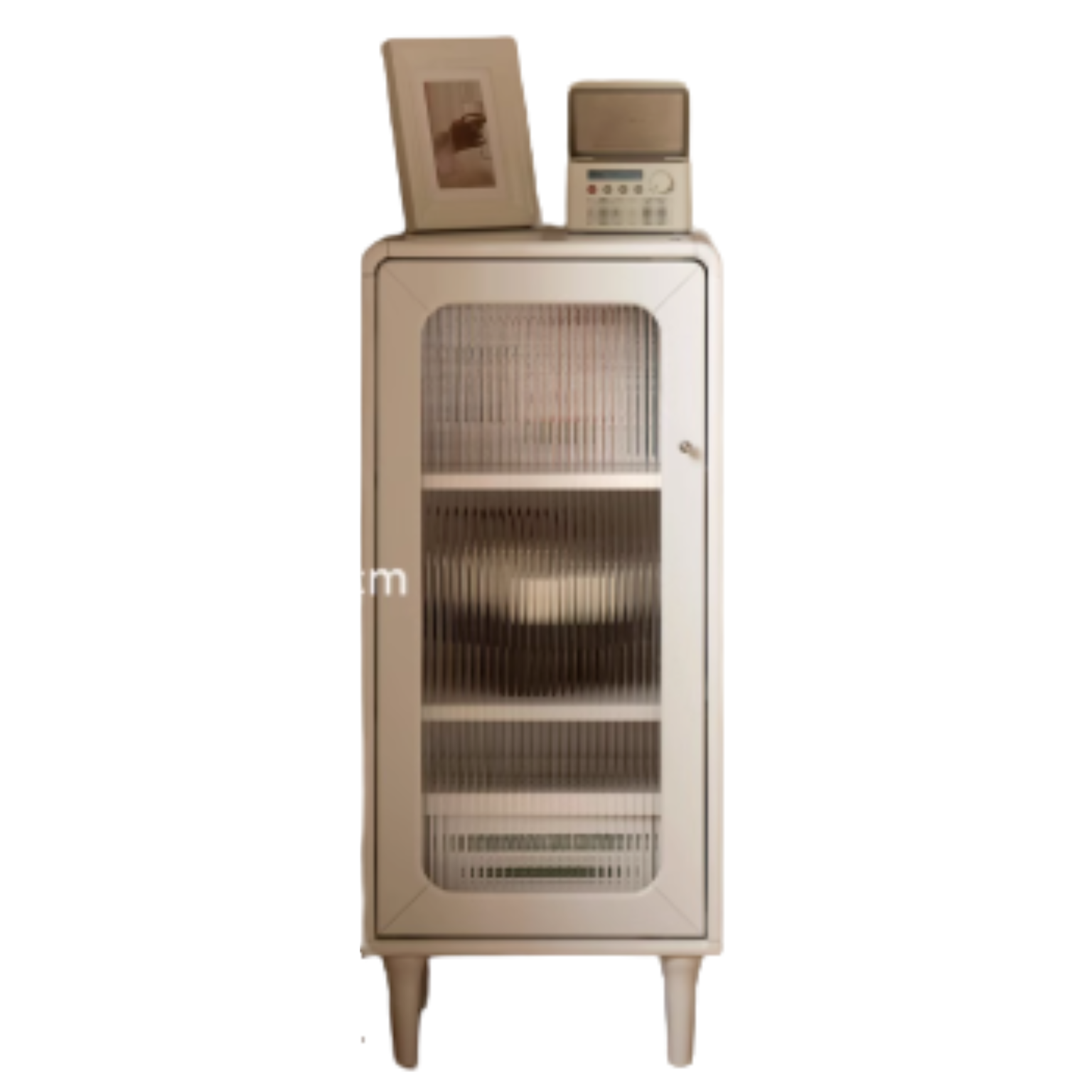 Poplar Solid Wood Side Cabinet Cream Style