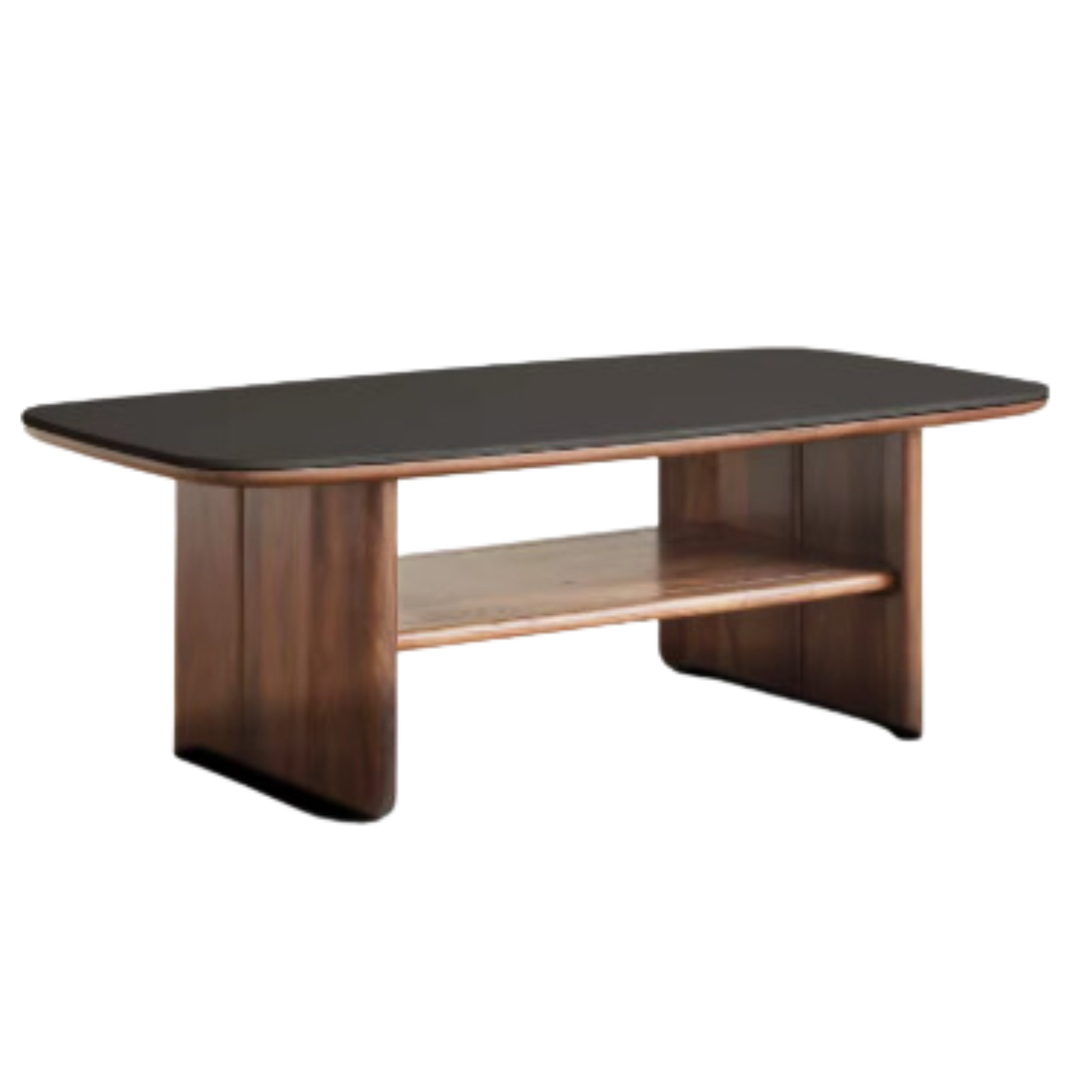 Rubber, Oak, Black Walnut, Сherry Solid Wood Rock Plate Coffee Table
