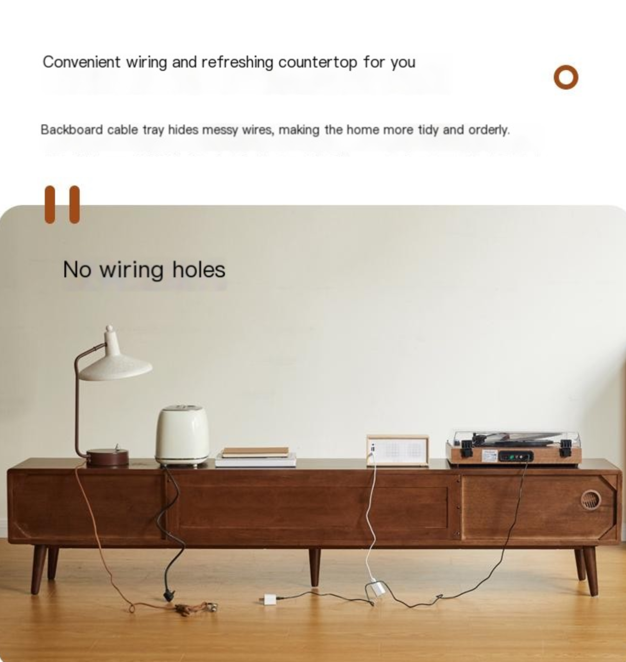 Solid RubberWood Light Luxury TV Cabinet.