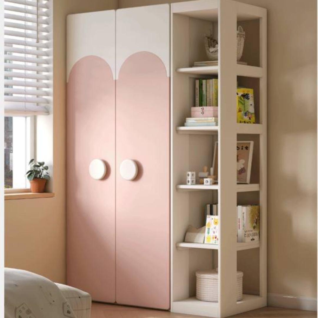 Rubber Solid Wood Children's Wardrobe.