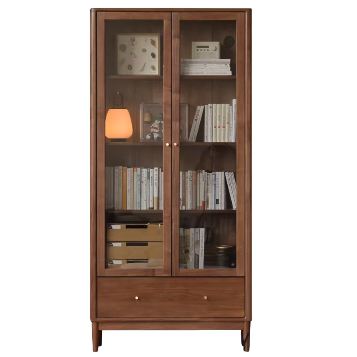 Black Walnut, Oak, Ash Solid Wood Bookcase Whole Wall Free Combination Bookshelf