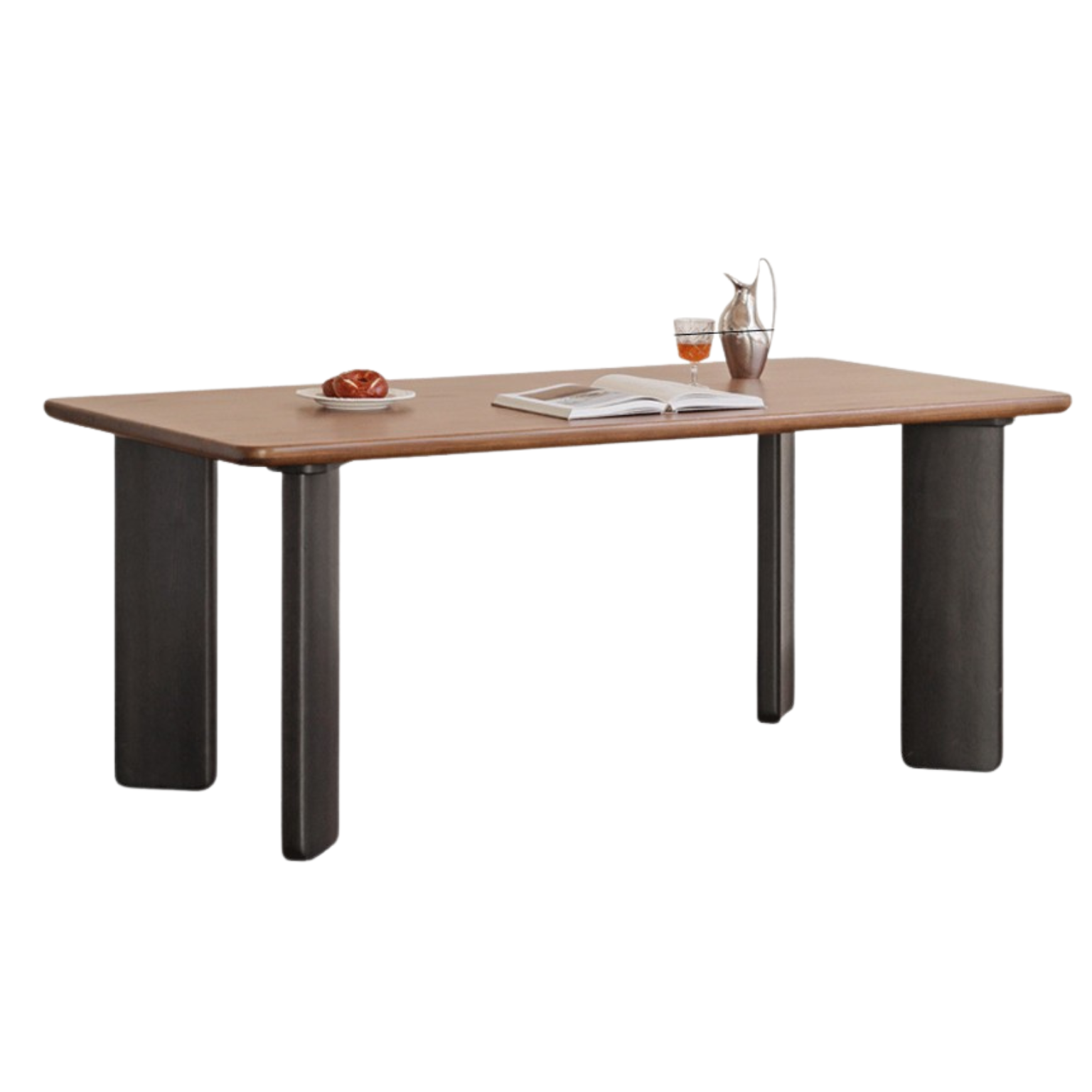 Black Walnut Solid Wood Light Luxury Rectangular Dining Table