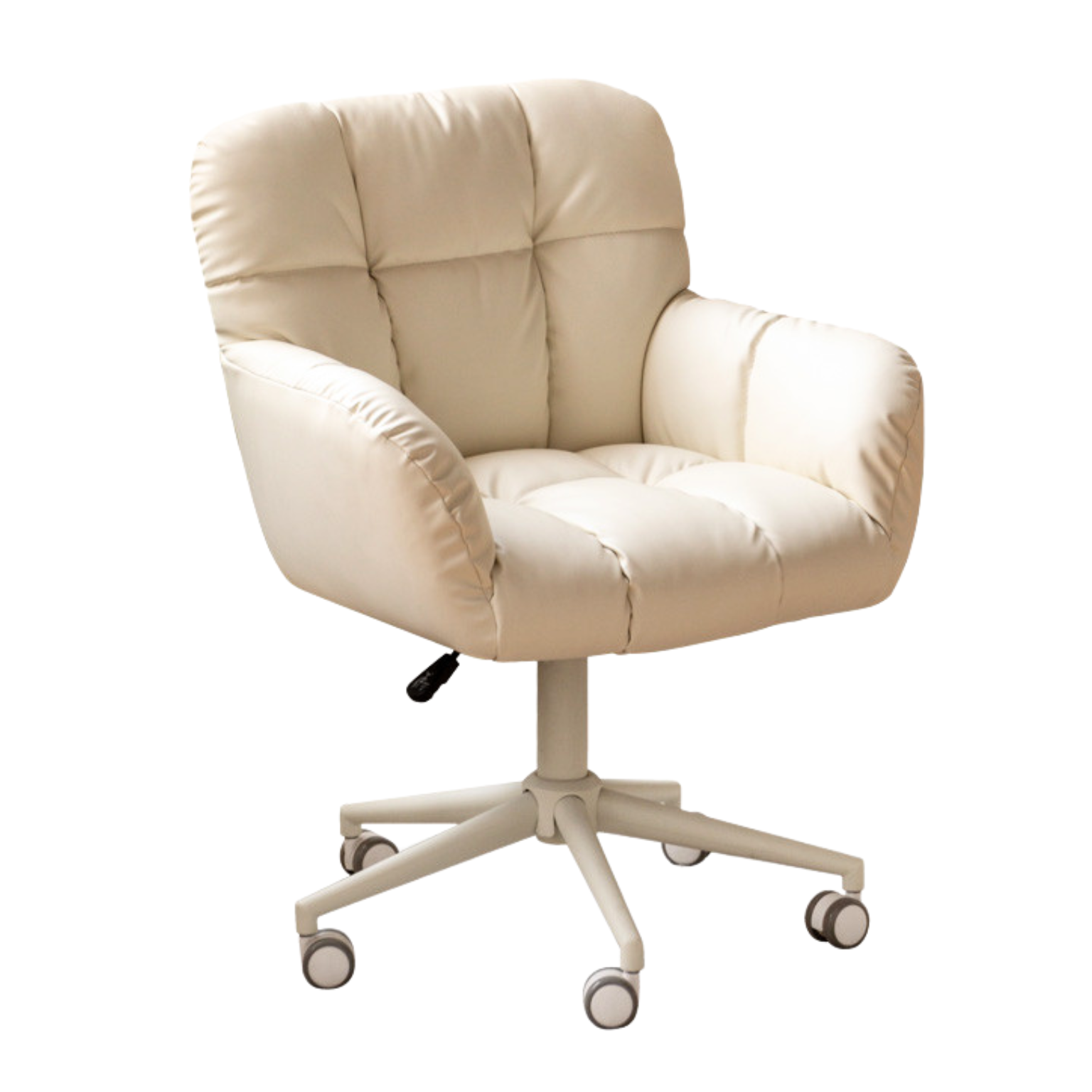 Organic Leather Cream Movable Makeup Chair