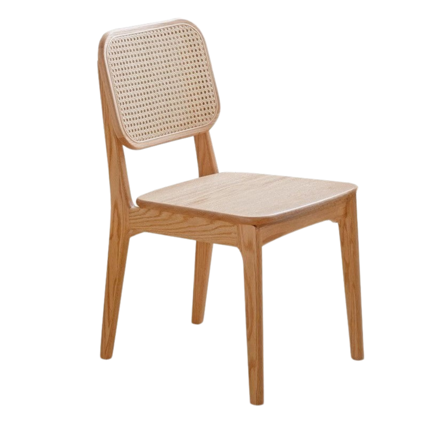 4 pcs - Oak, Ash Solid Wood Rattan Dining Chair