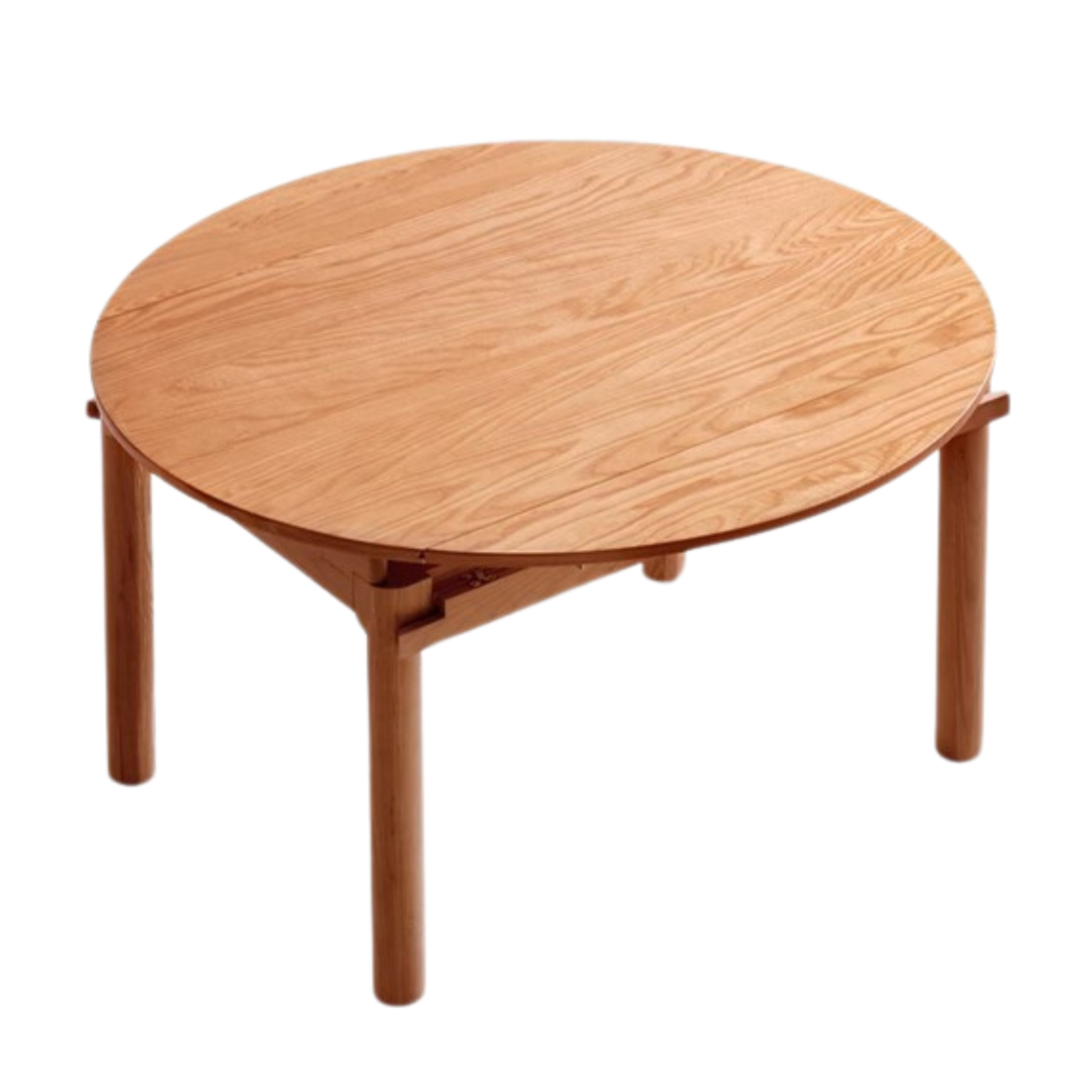 Cherry Solid Wood Retractable Folding Round Table