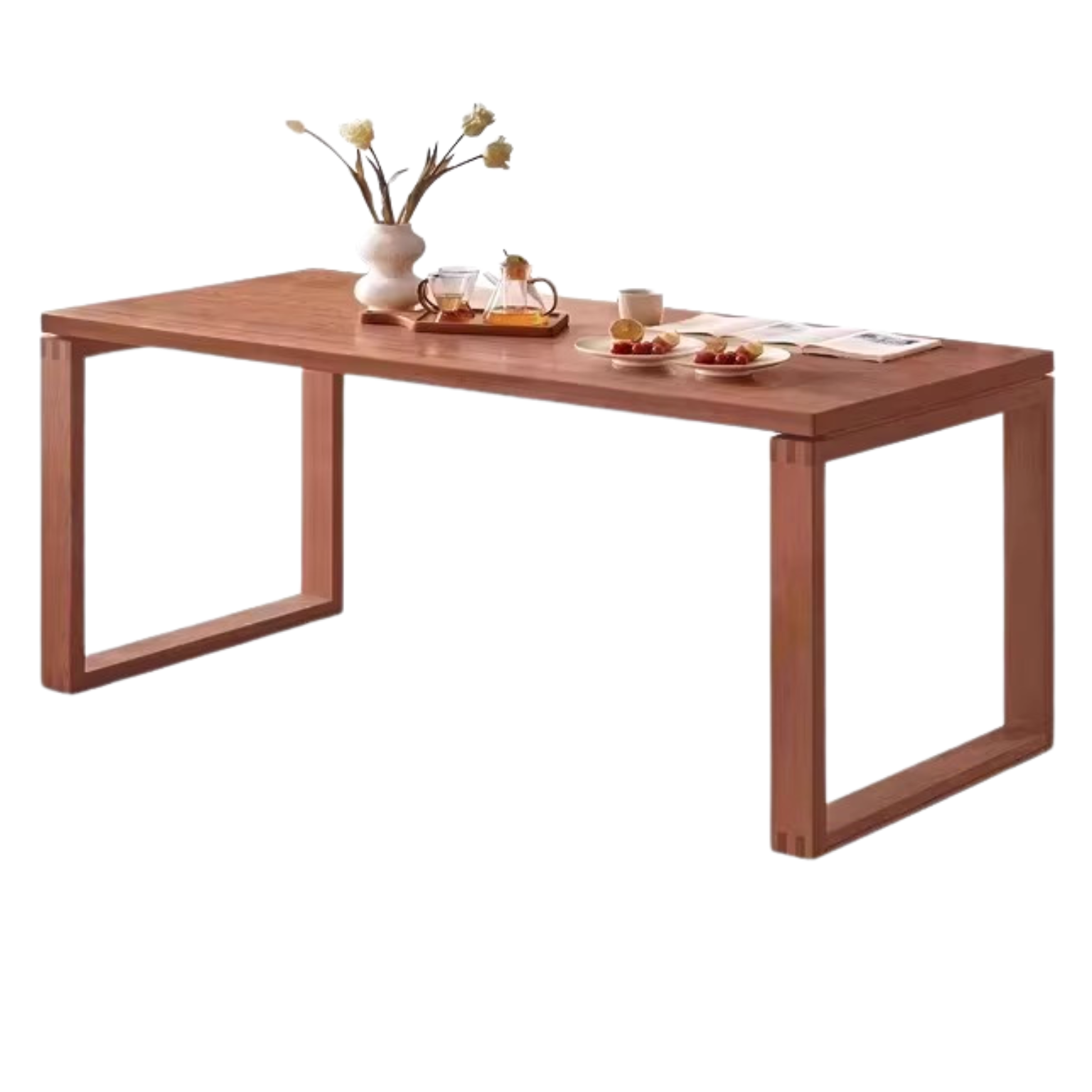 Black Walnut, Oak Solid Wood Long Dining Table