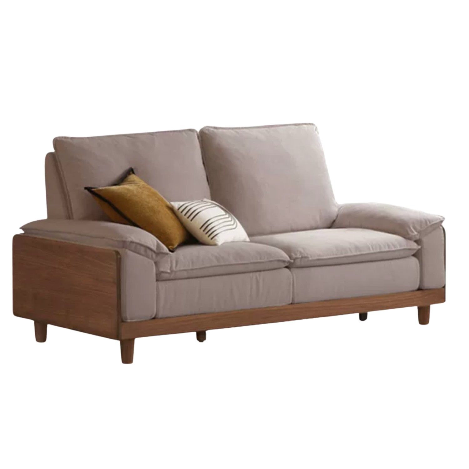 Black Walnut, Ash Solid Wood High Back Sofa