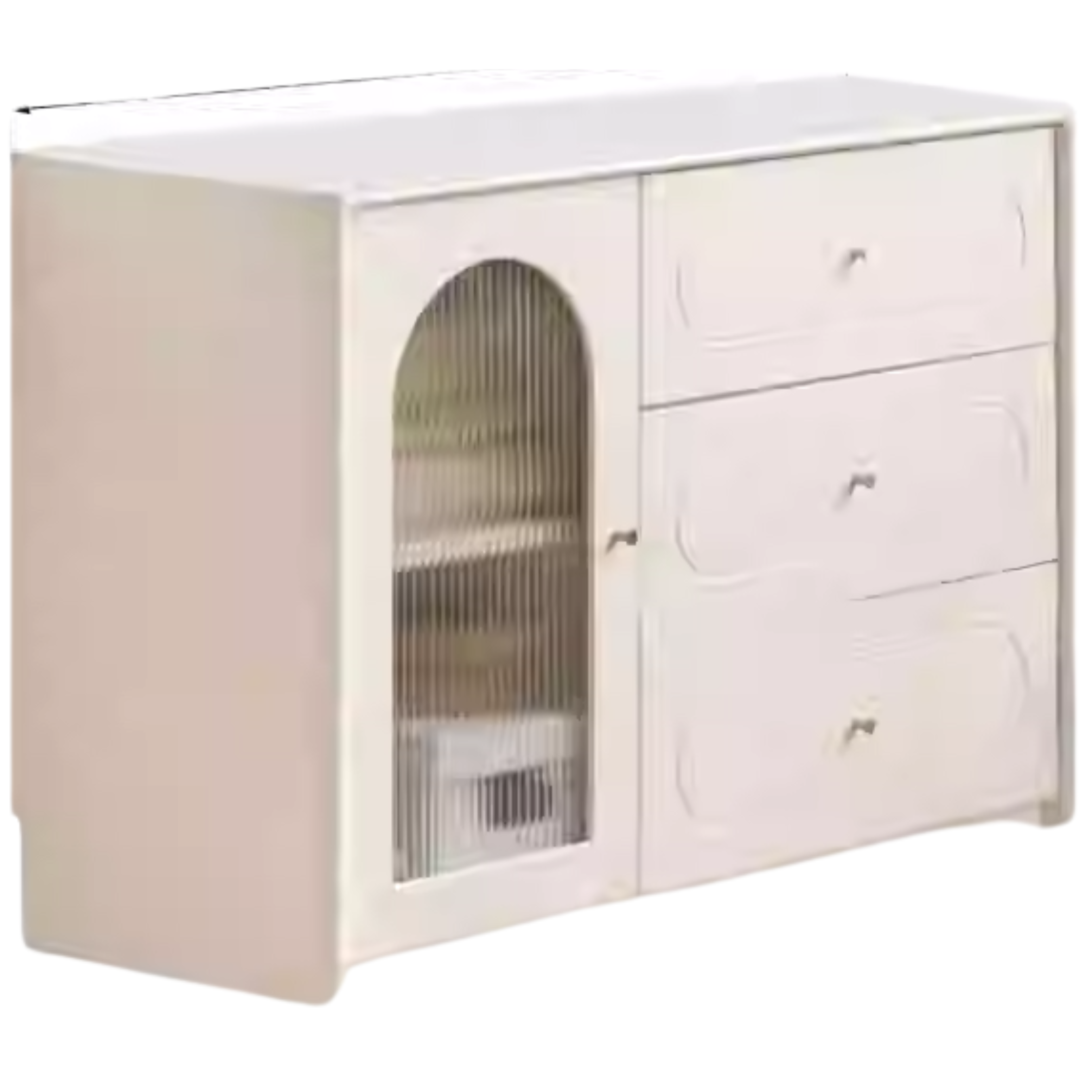 Tulip, Rubber Solid Wood French Cream Style Retractable Dressing Table