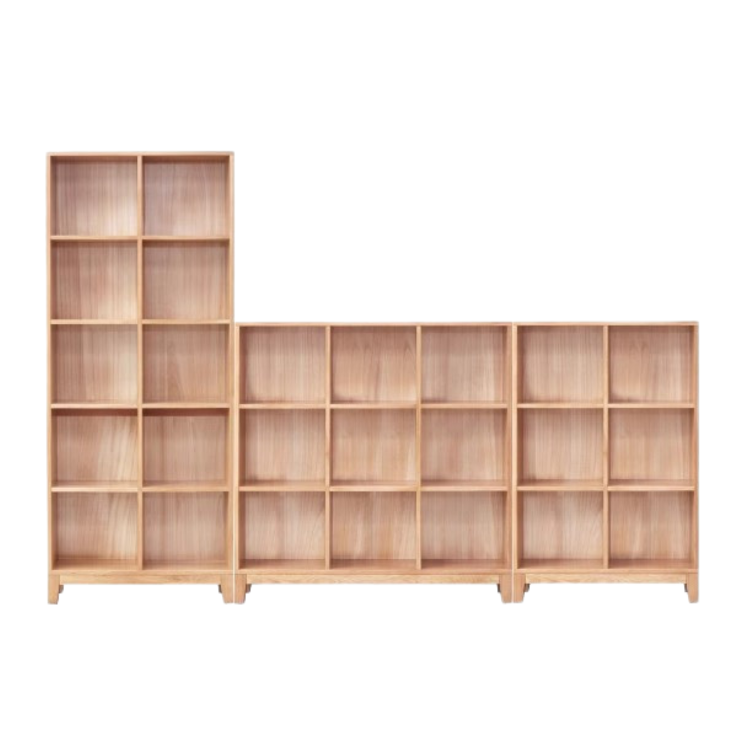 Oak Solid Wood Floor To Ceiling Bookshelve
