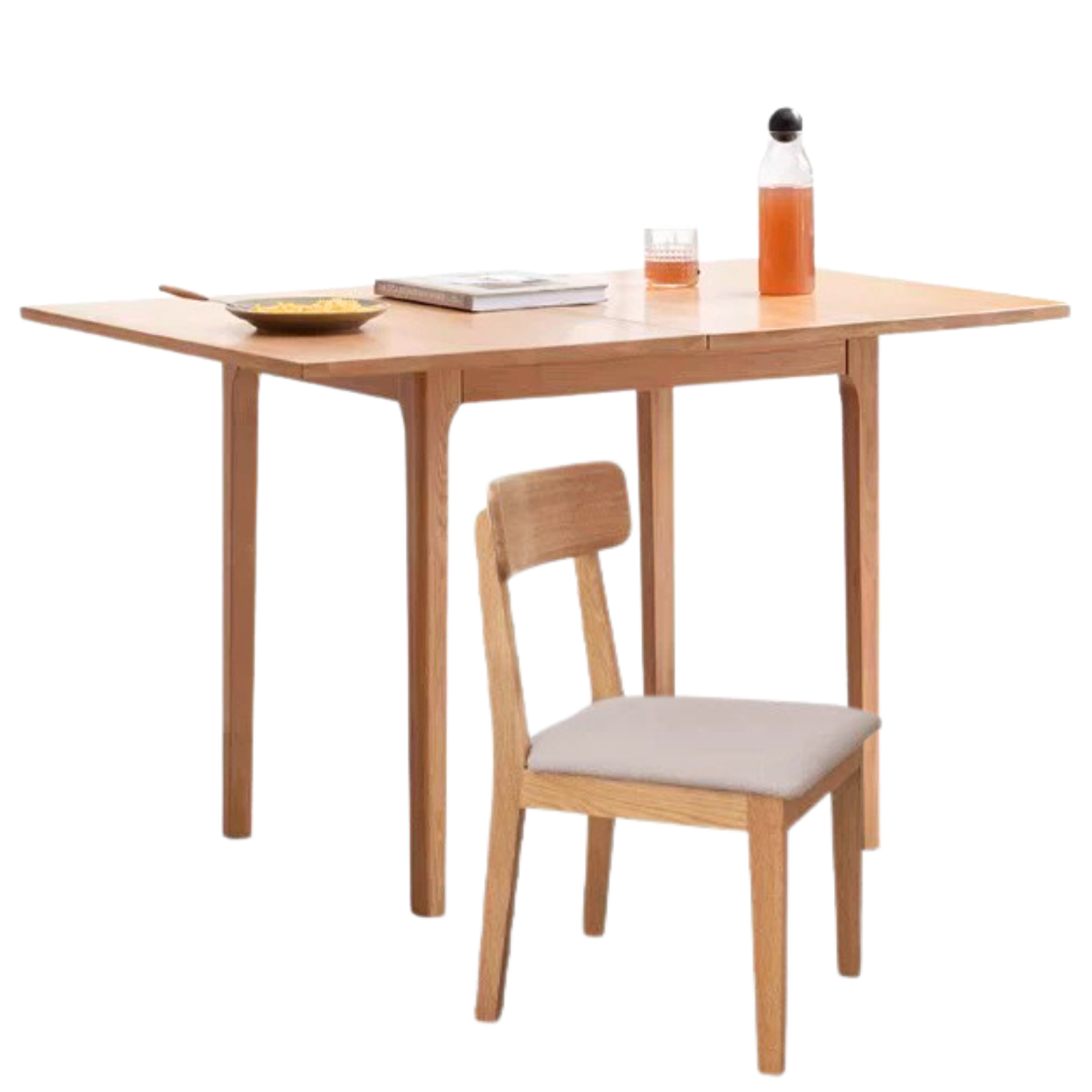 Oak Solid Wood Folding Small Dining Table