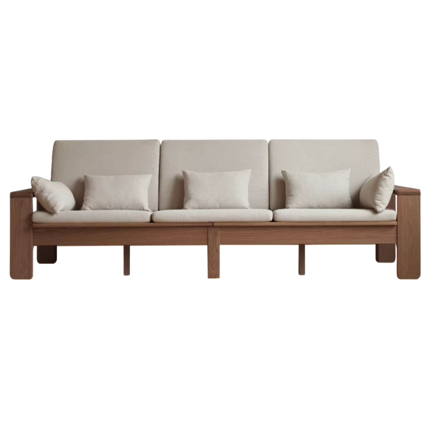Oak, Ash Solid Wood Modern Nordic Fabric Sofa.