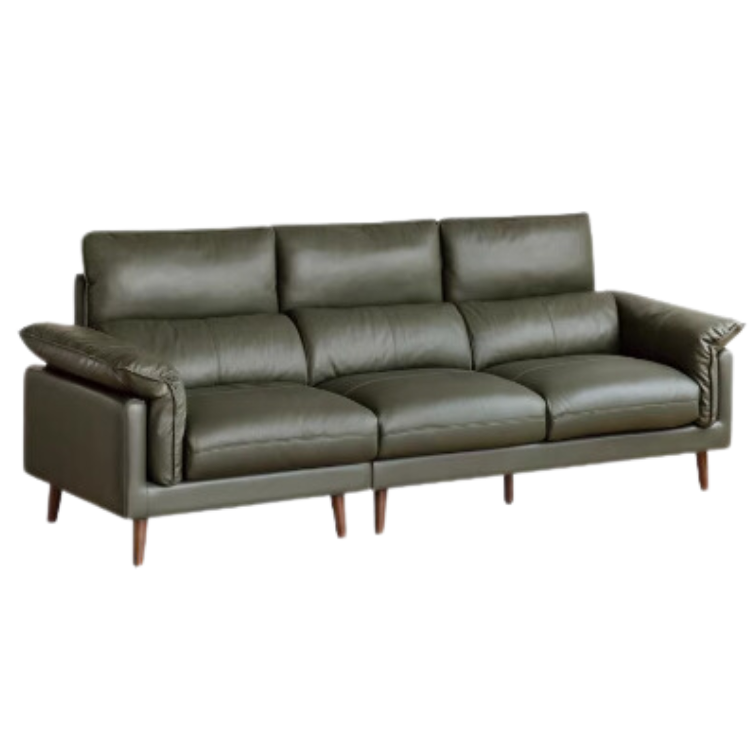 Fabric, Leather Modern White Down Sofa.