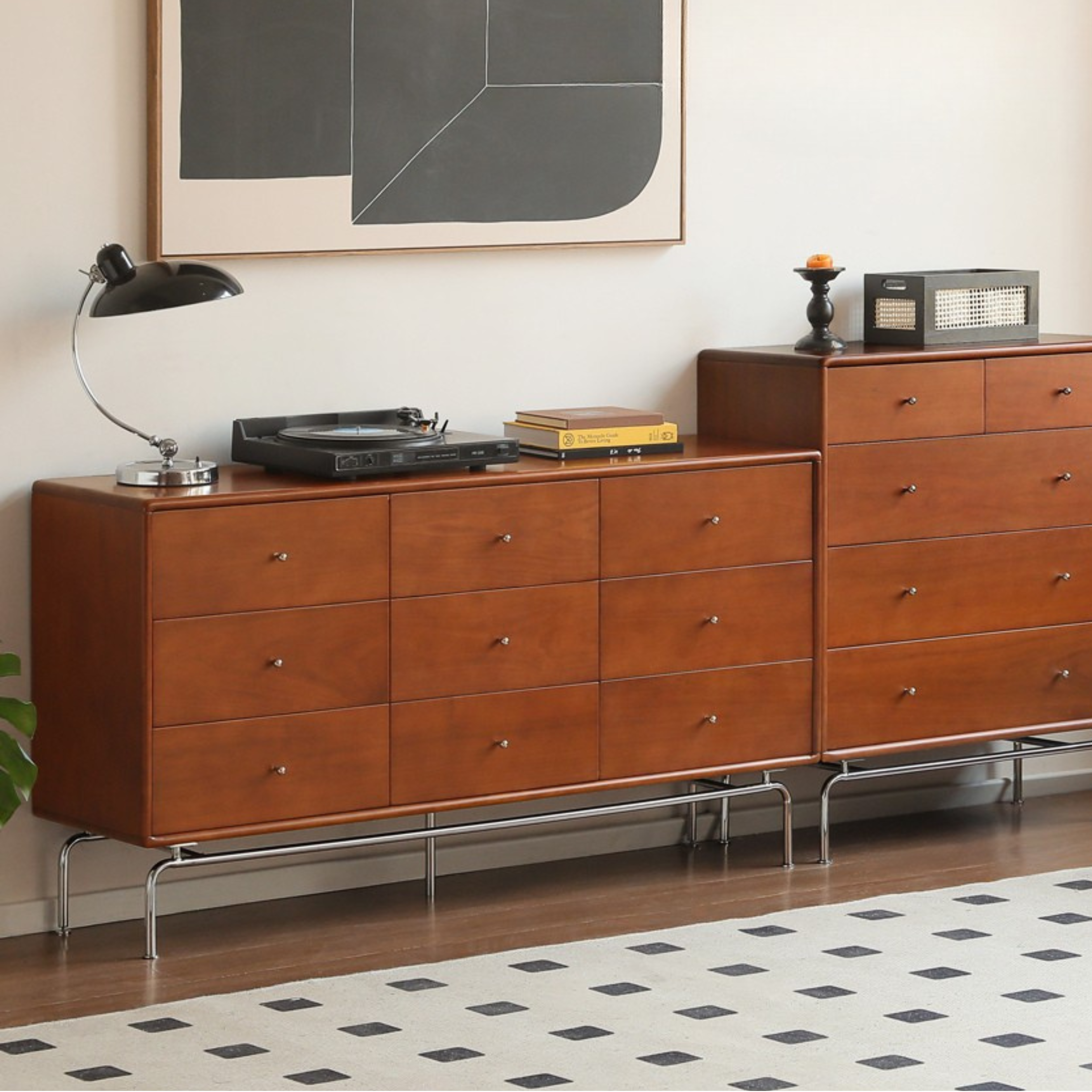 Poplar Solid Wood Ancient Style Wall Drawer Cabinet