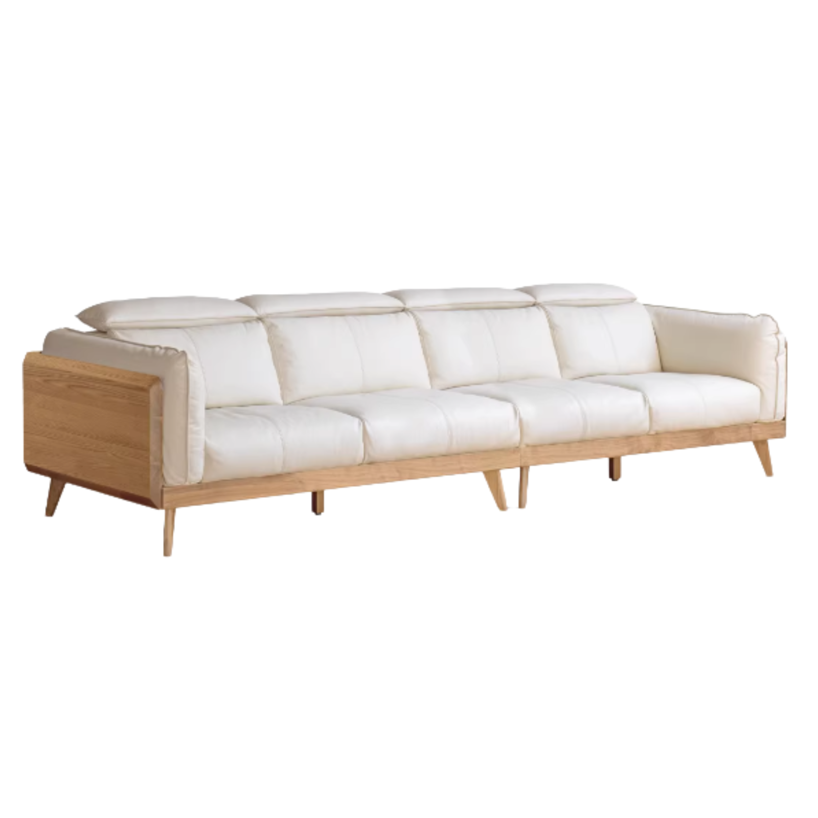 Black Walnut, Ash Solid Wood Genuine Leather Down Sofa.