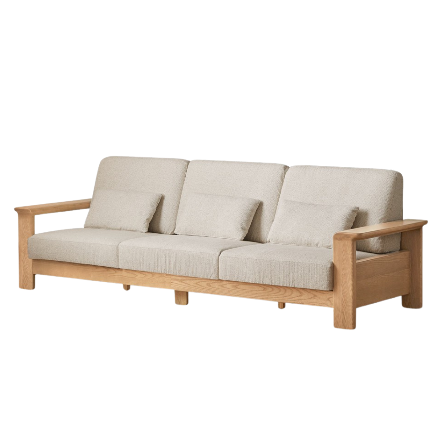 Ash solid Wood Modern Straight Sofa.