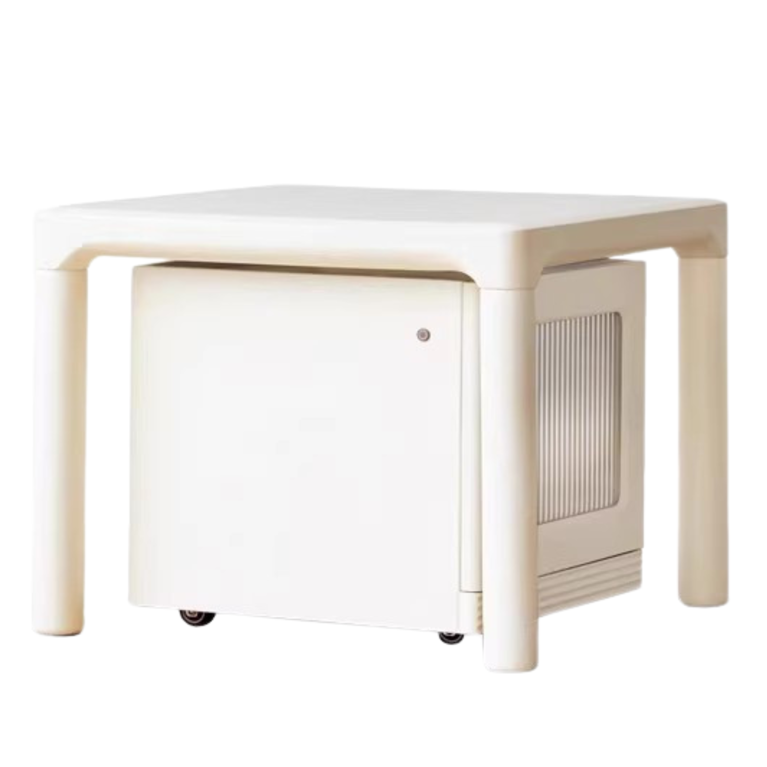 Pine Solid Wood Modern Mobile Coffee Table Storage Cabinet