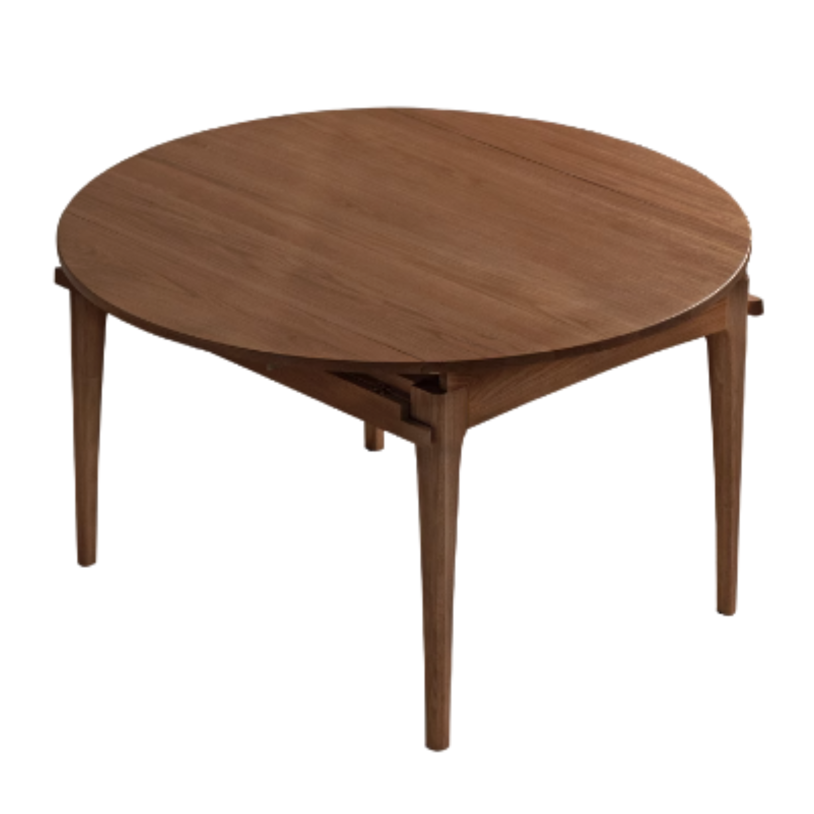 Black Walnut, Oak Solid Wood Modern Folding Round Dining Table