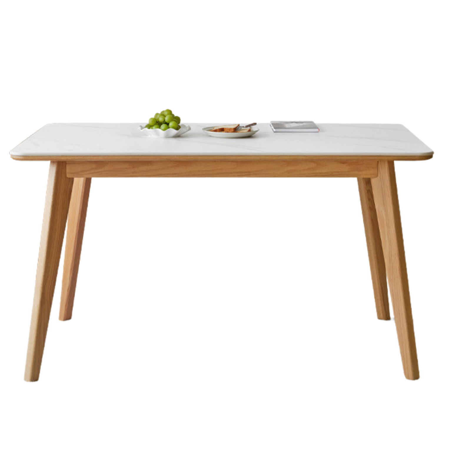 Ash, Oak Solid Wood Modern Rock Plate Dining Table
