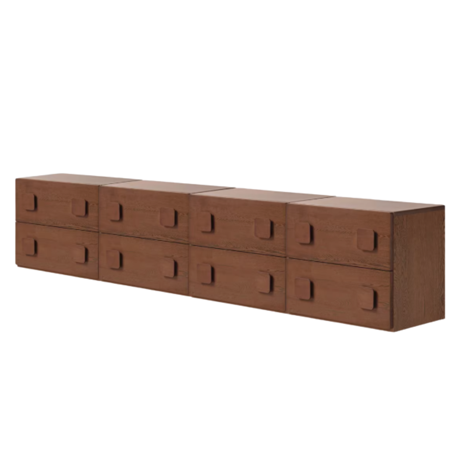 Poplar, Black Walnut, Ash, Cherry, Oak Solid Wood Retro Module Combination TV Cabinet.