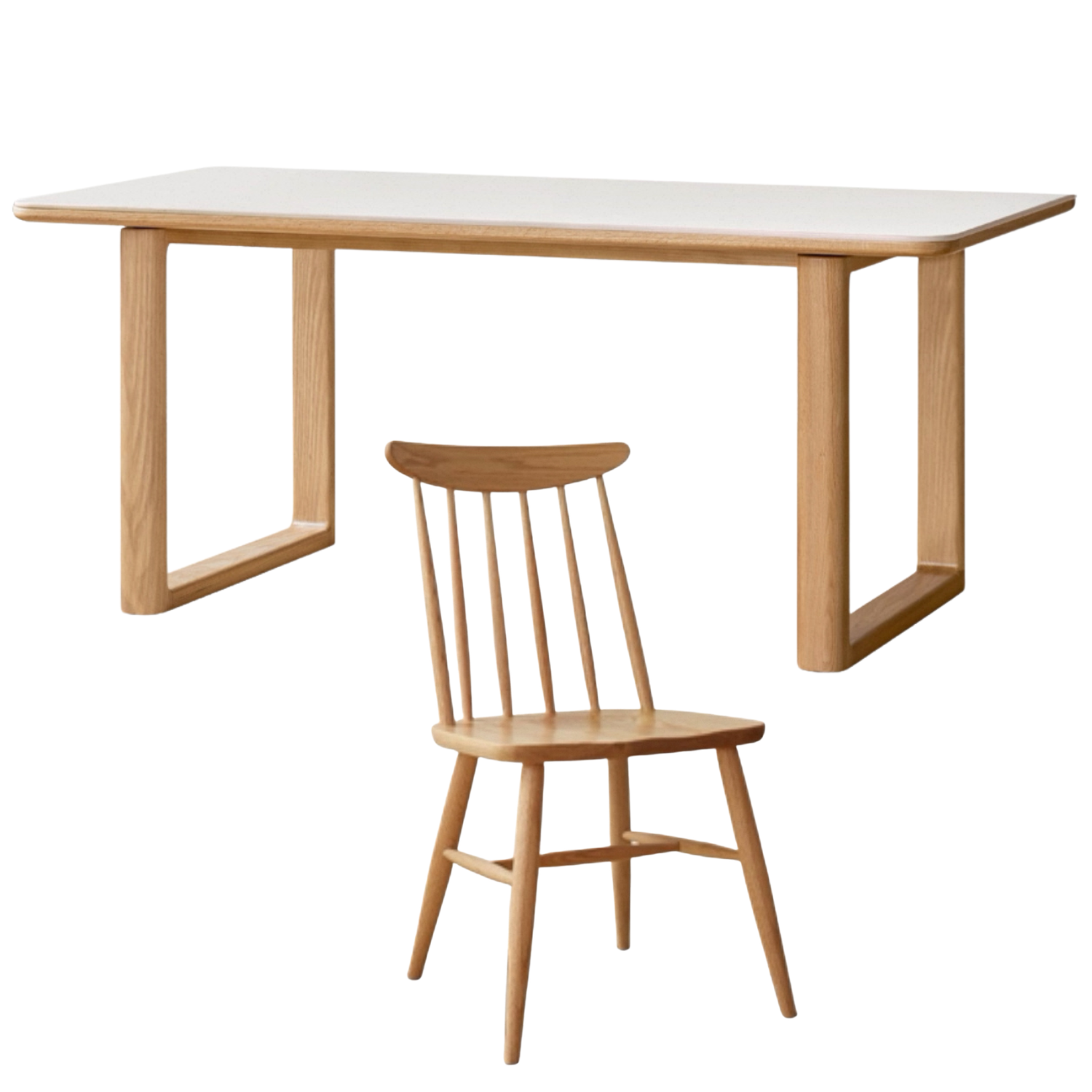 Ash, Oak Solid Wood Rock Board Dining Table