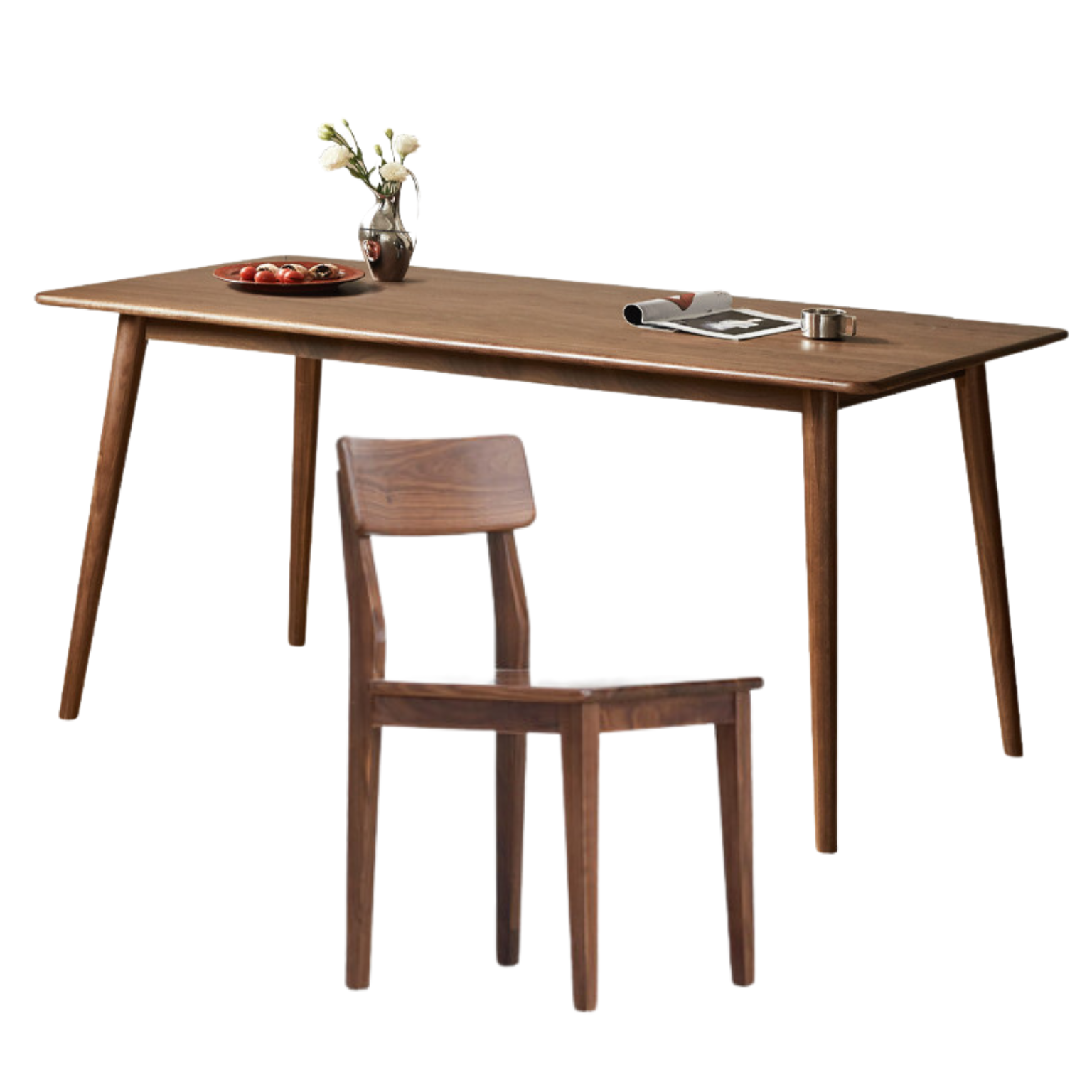 Black Walnut Solid Wood Light Luxori Dining Table