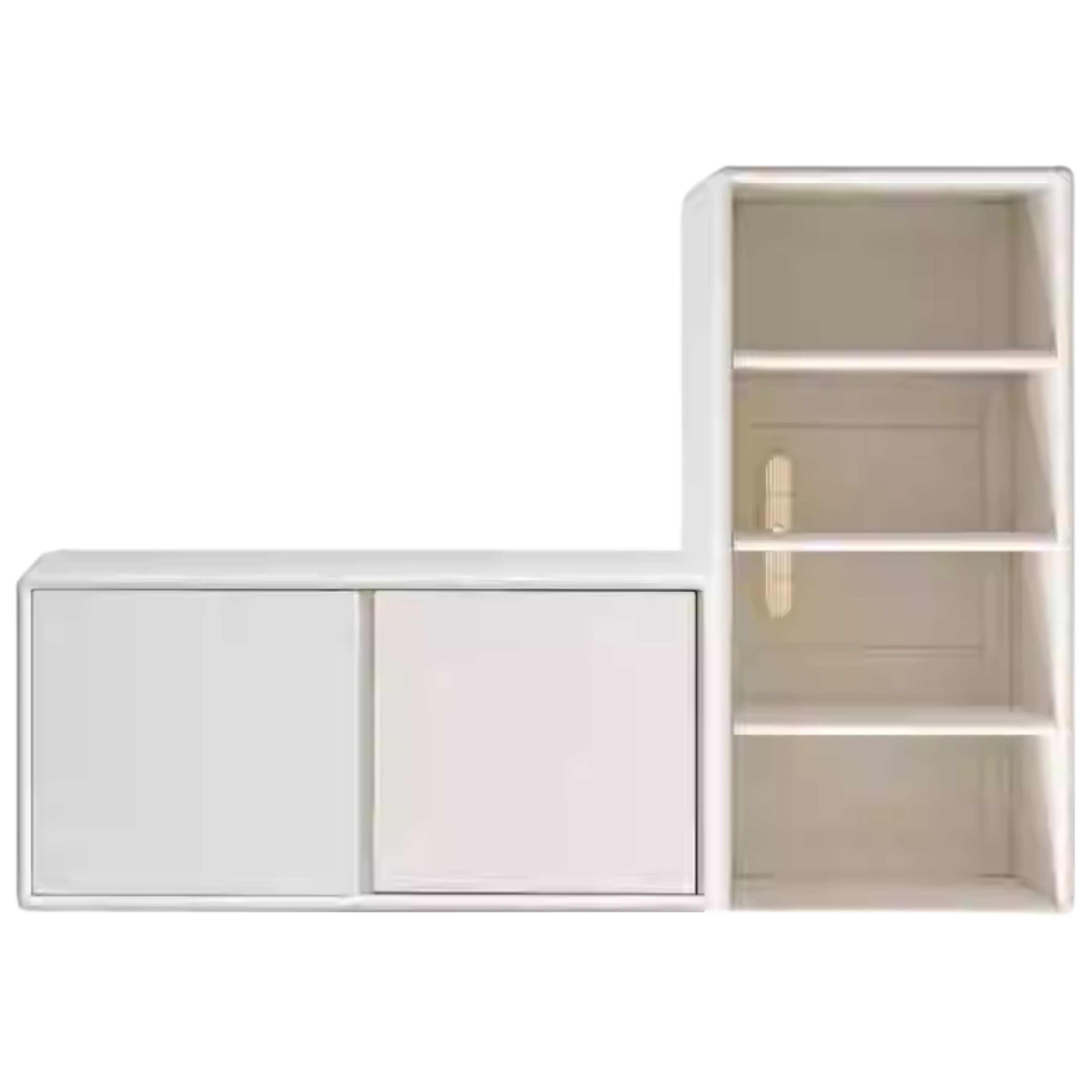Solid RubberWood Locker Cream Style Free Combination Cabinet.