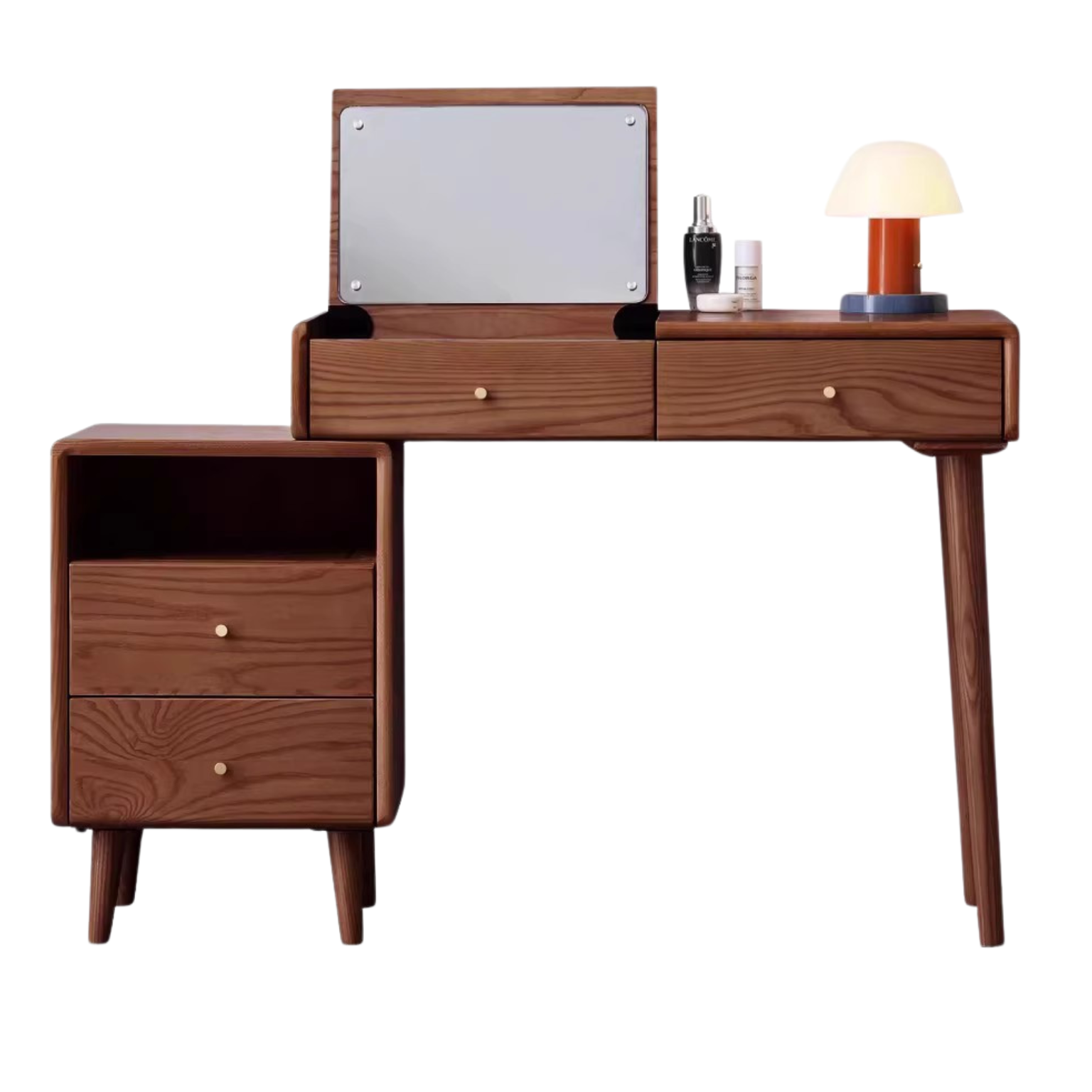 Ash Solid Wood Walnut Color Dressing Table.