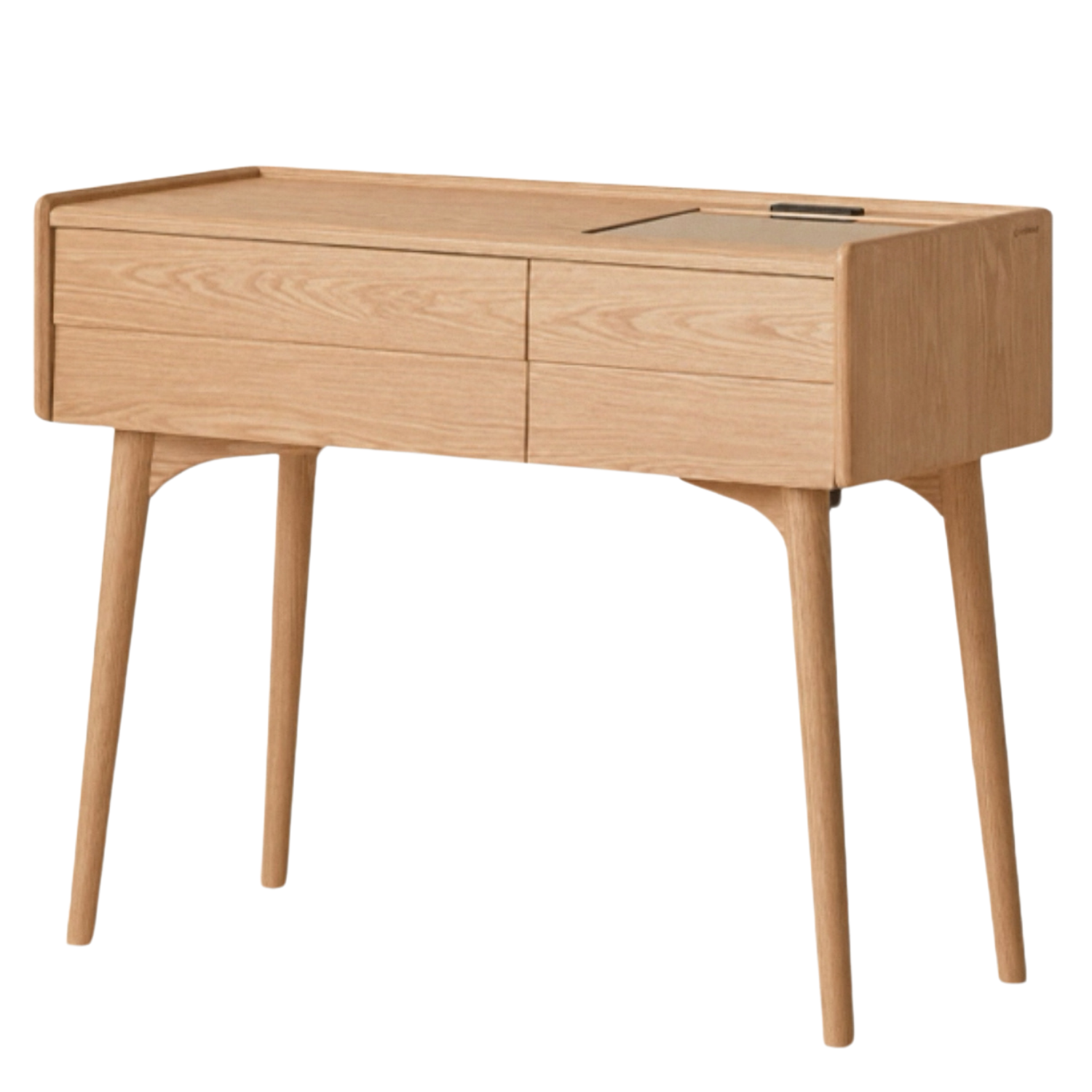 Ash Solid Wood Modern Vanity Table with Storage