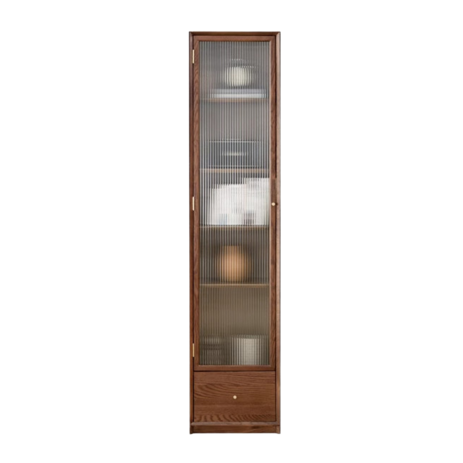 Oak Solid Wood Dust-Proof Glass Door Wall Floor-to-ceiling Bookshelf