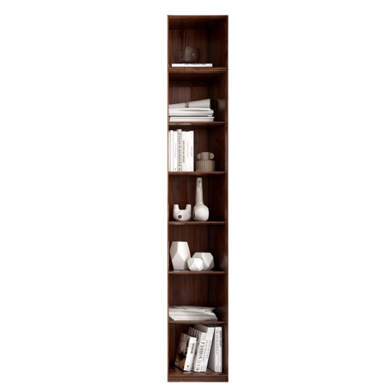 Oak, Ash Solid Wood Modular Bookcase with Glass Doors