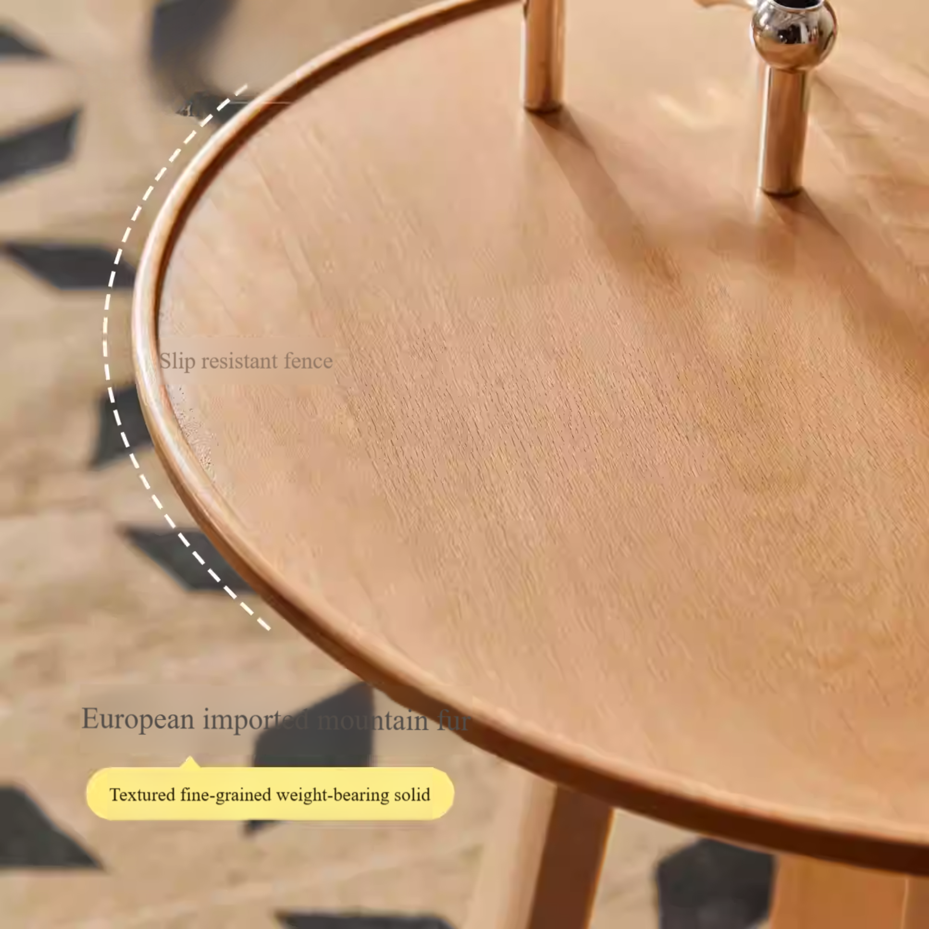 Beech Solid Wood Nordic Side Table.