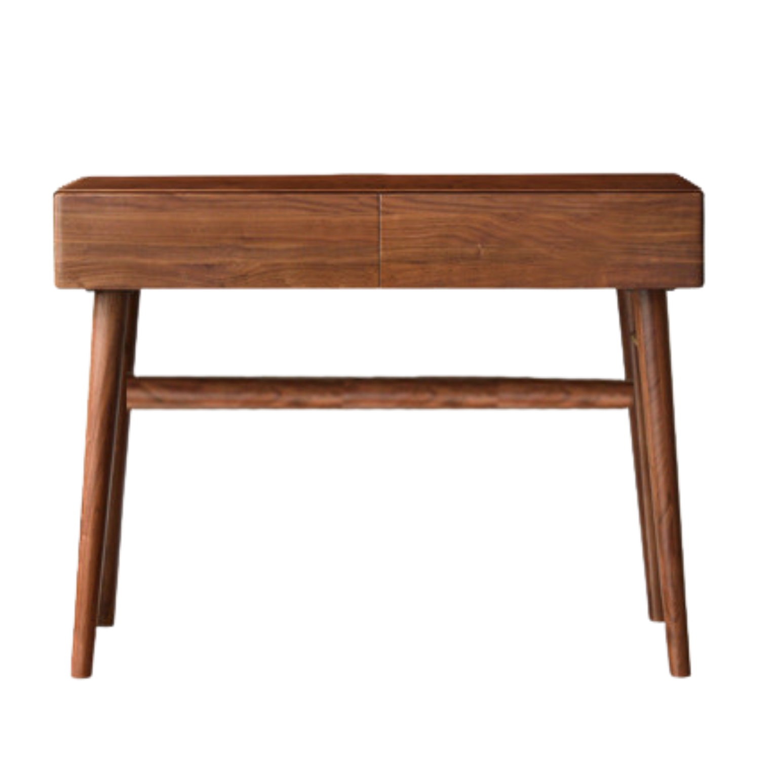 Black Walnut, Sandalwood Solid Wood Moon Makeup Mirror Vanity Table.