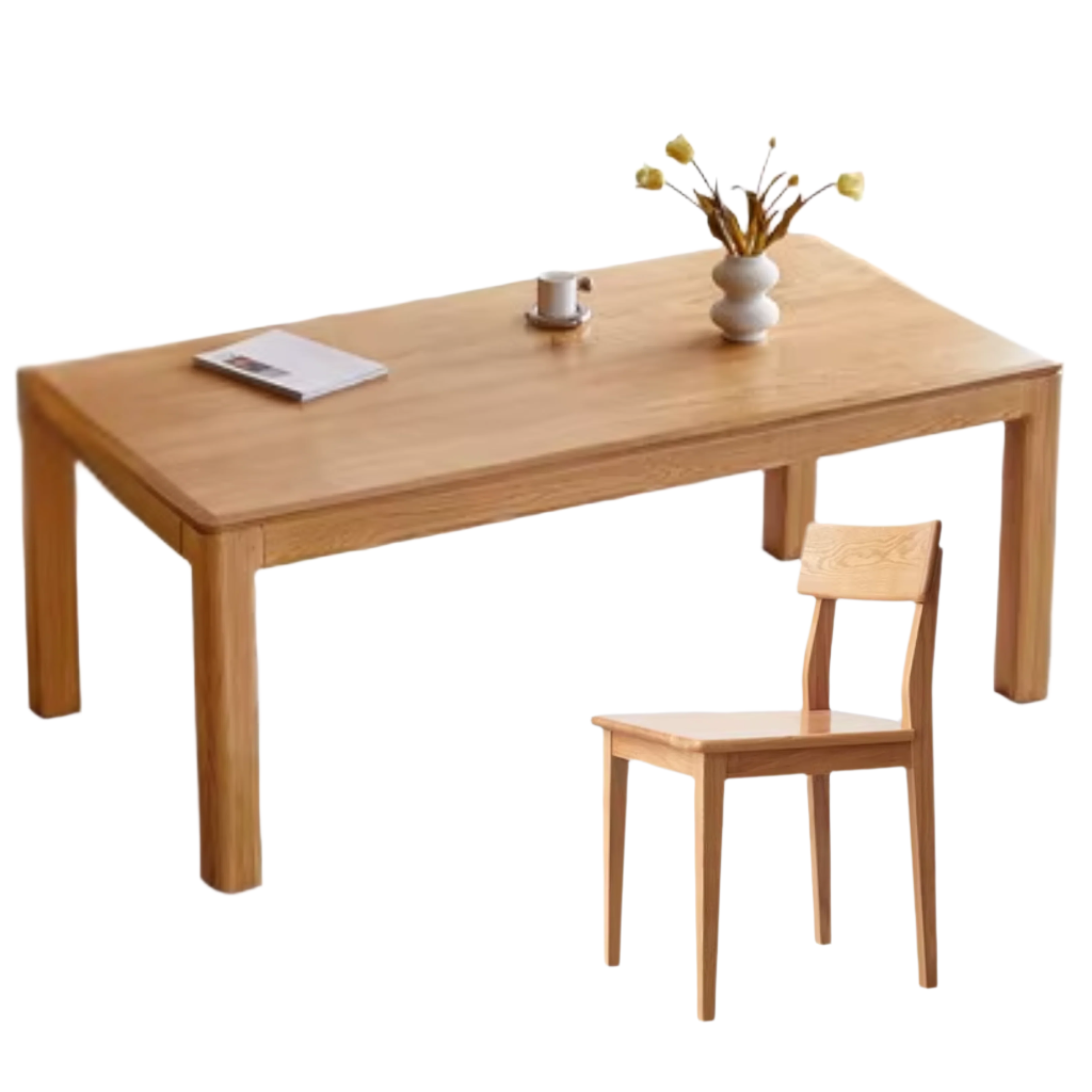 Oak, Red Oak Solid Wood Rectangular Dining Table