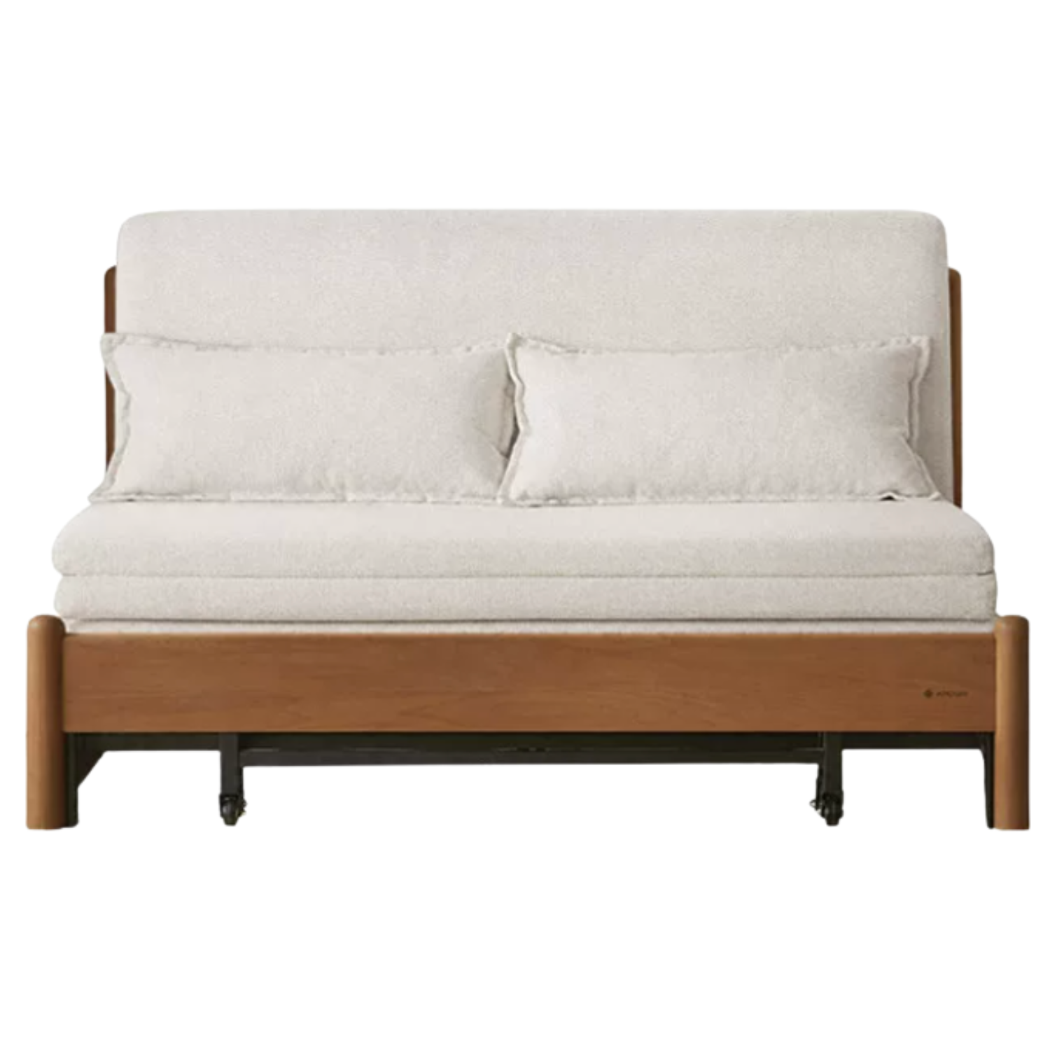 Beech Solid Wood Minimalist Pull-Out Sofa Bed